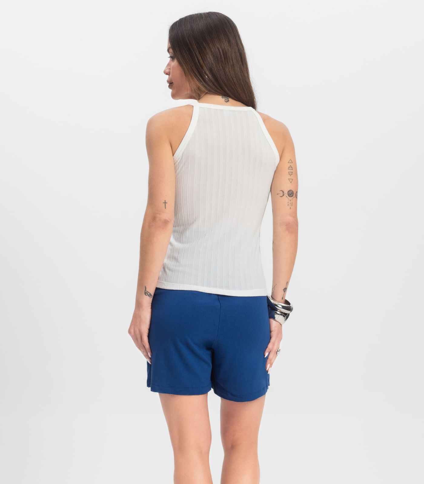 Shorts Adulto Feminino Infinita Cor Azul - Imagem 3