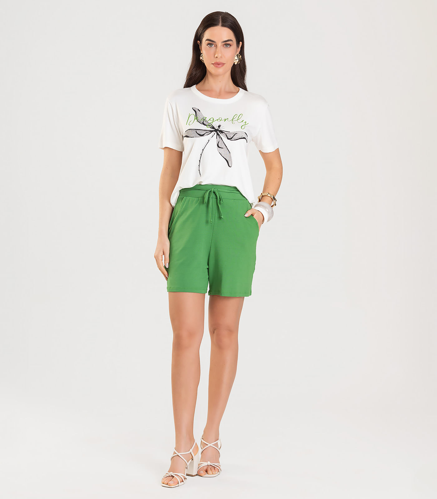 Shorts Adulto Feminino Infinita Cor Verde - Imagem 4