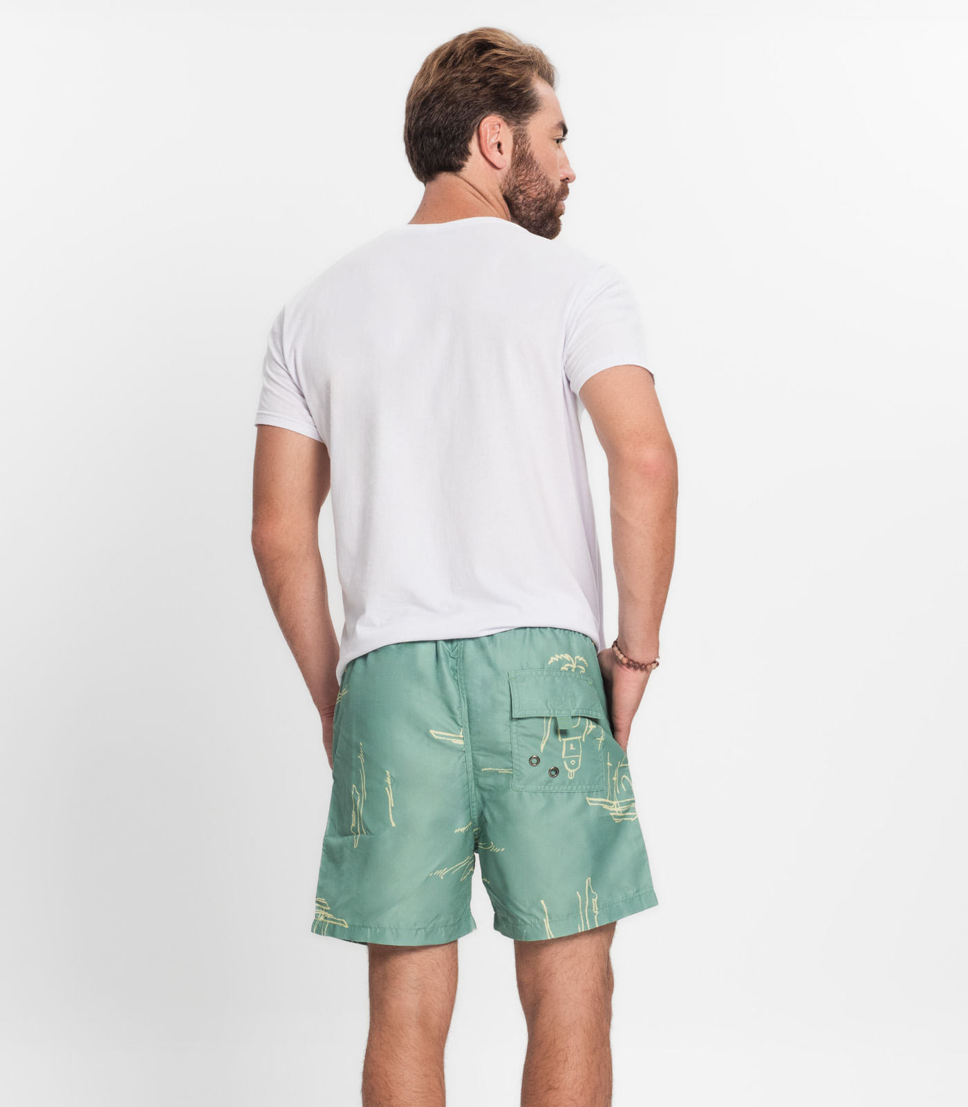 Bermuda Masculina Estampada em Microfibra Rovitex Verde - Imagem 38