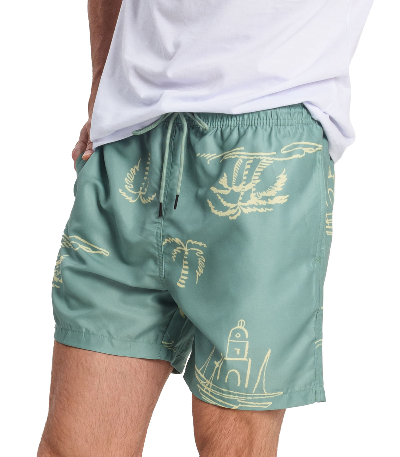 Bermuda Masculina Estampada em Microfibra Rovitex Verde - Imagem 39