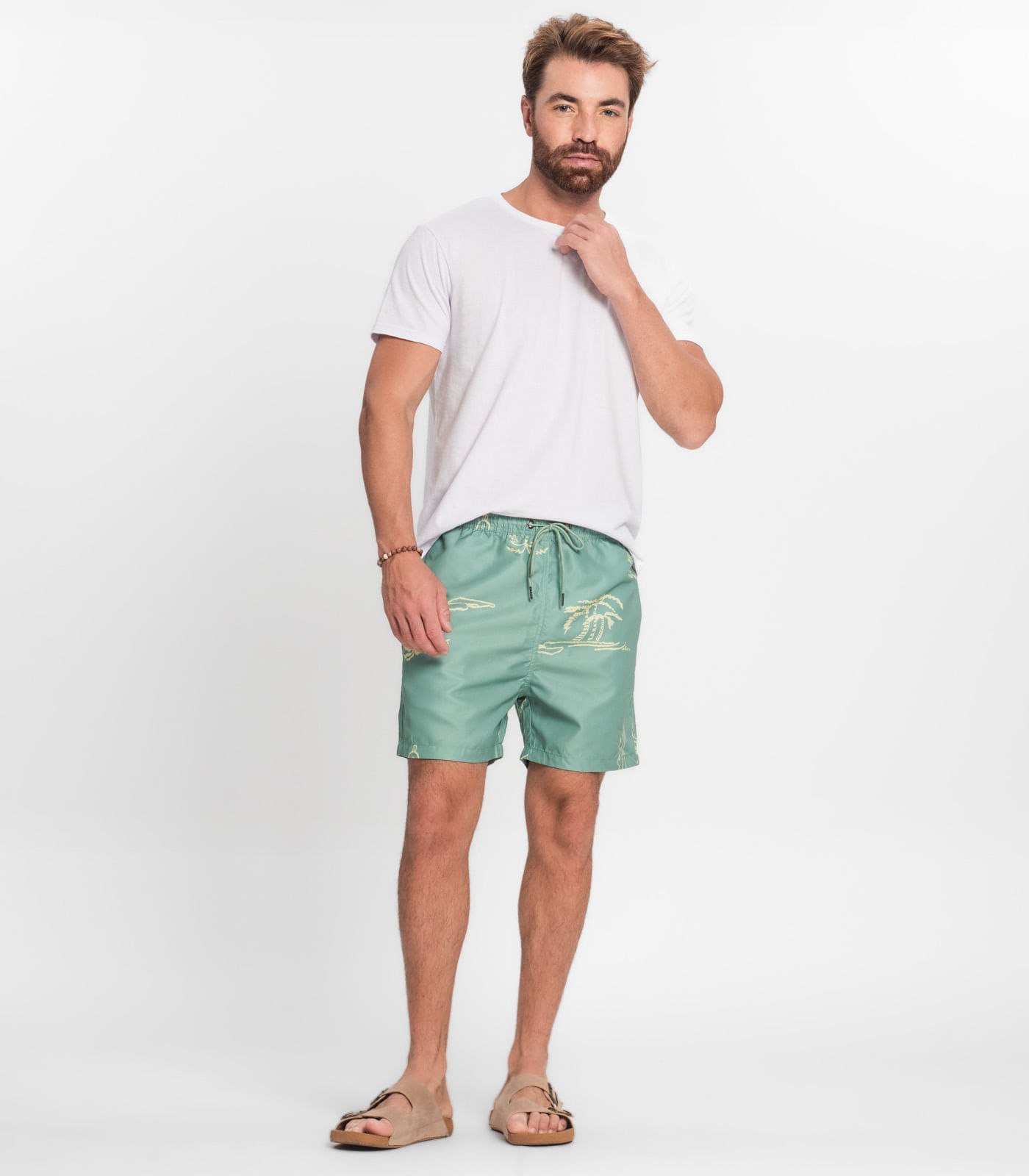 Bermuda Masculina Estampada em Microfibra Rovitex Verde - Imagem 42