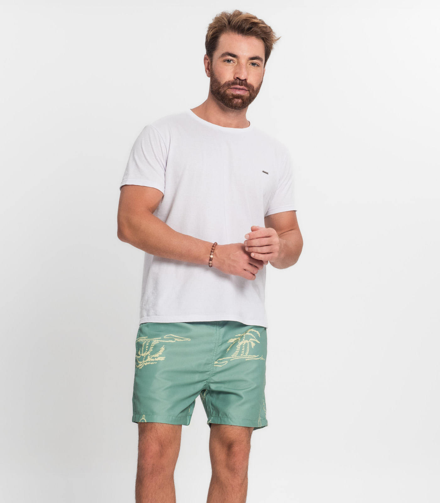 Bermuda Masculina Estampada em Microfibra Rovitex Verde - Imagem 2