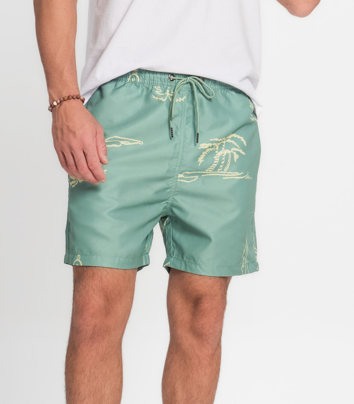 Bermuda Masculina Estampada em Microfibra Rovitex Verde - Imagem 3