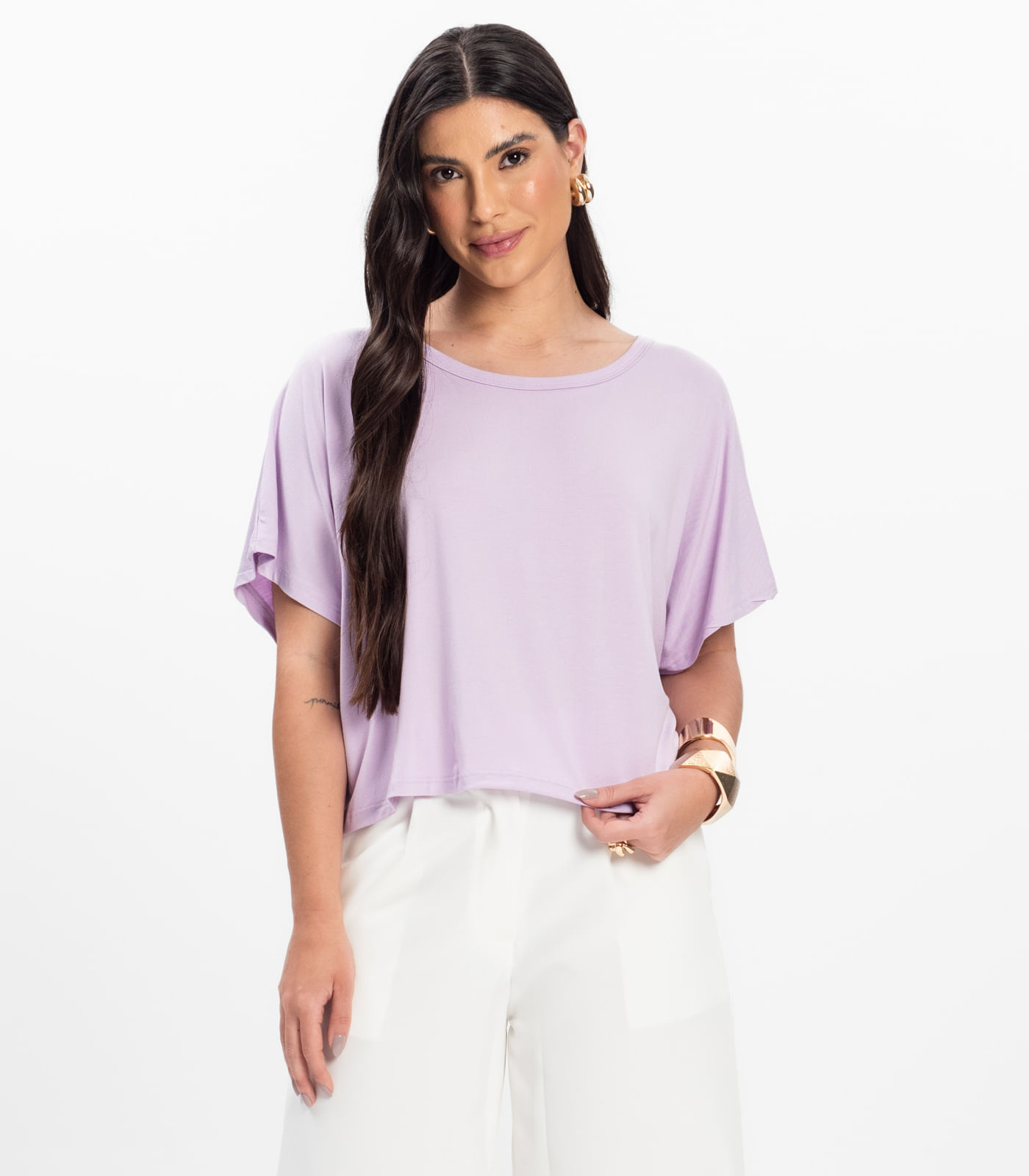 Blusa Feminina com Manga Morcego Rovitex Roxo