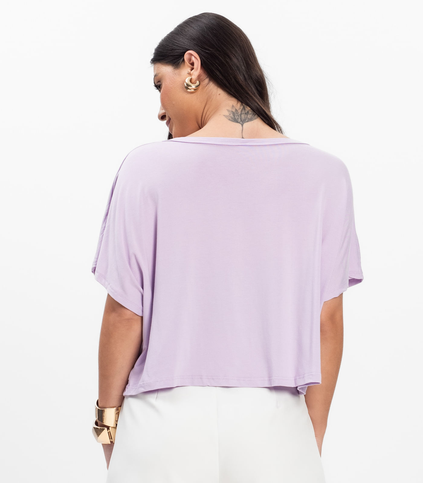 Blusa Feminina com Manga Morcego Rovitex Roxo - Imagem 3