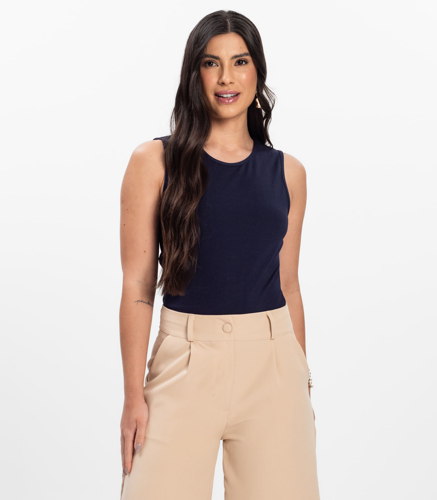 Regata Feminina em Ponto Roma Rovitex Azul - Imagem 19