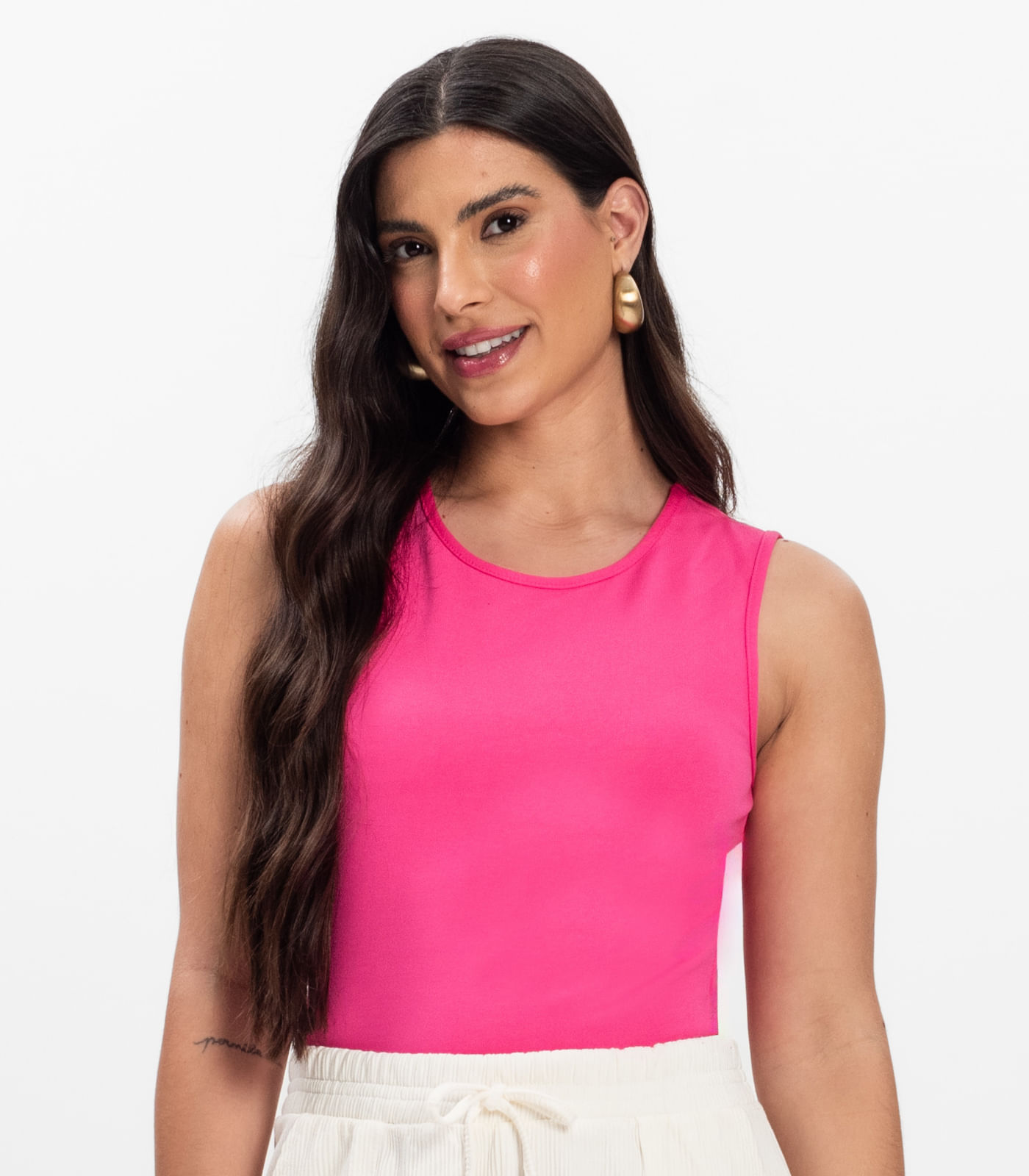 Regata Feminina em Ponto Roma Rovitex Rosa - Imagem 14