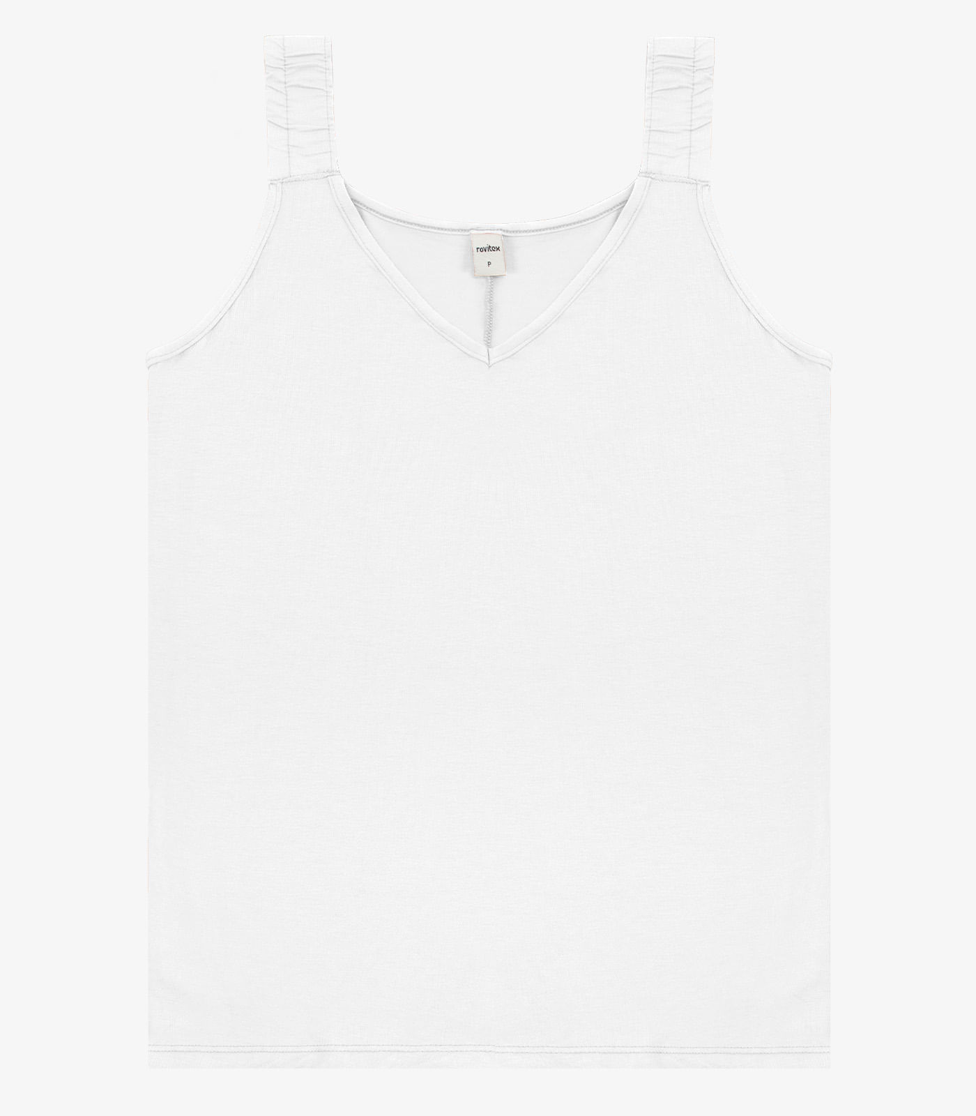 Regata Alça Franzida Feminino Rovitex Branco - Imagem 17