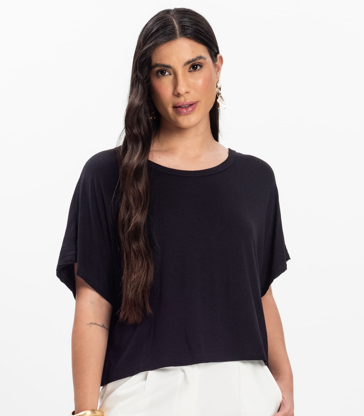 Blusa Feminina com Manga Morcego Rovitex Preto - Imagem 20