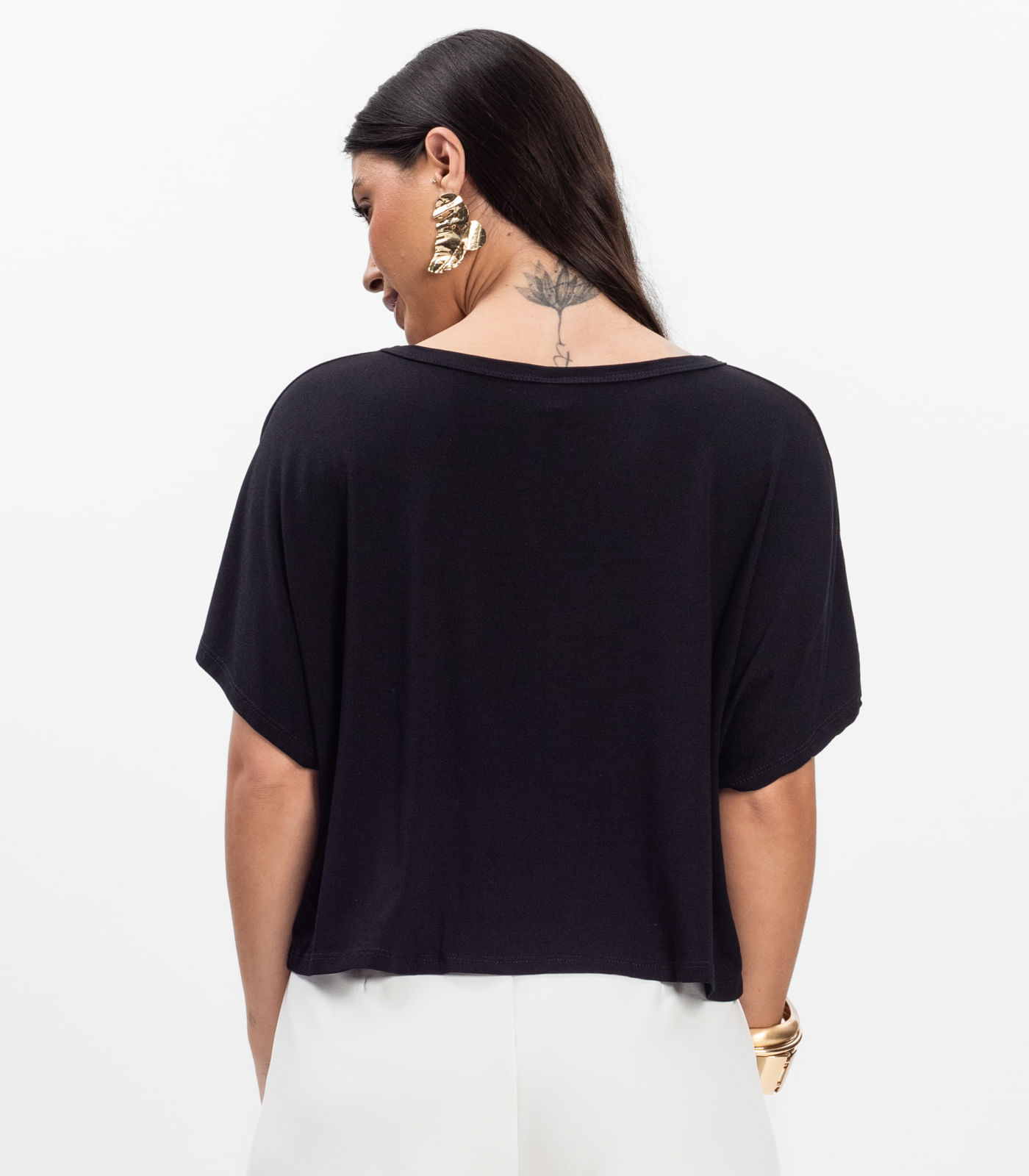 Blusa Feminina com Manga Morcego Rovitex Preto - Imagem 15