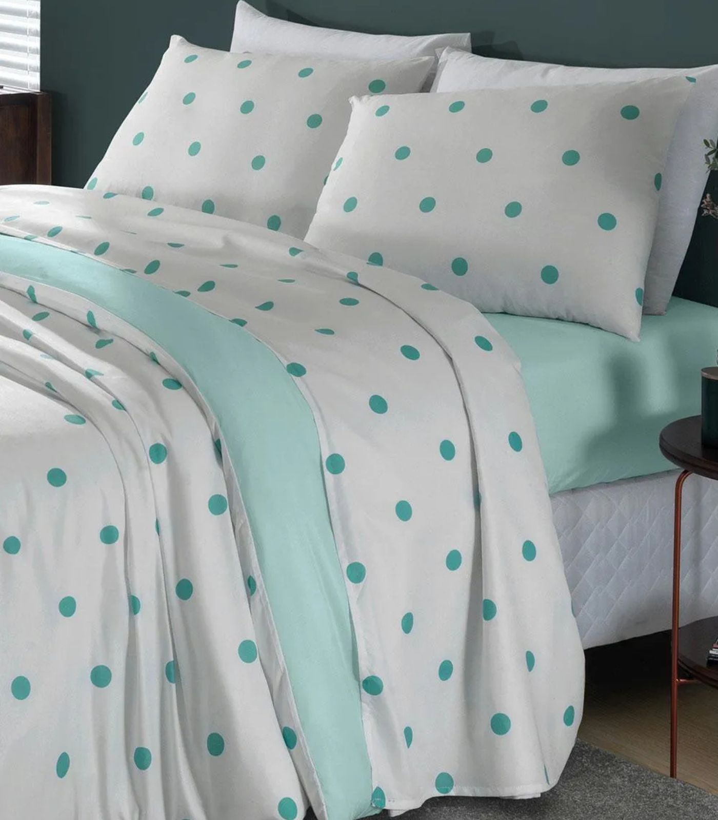 Jogo de Cama Poá Casal Lar E Lazer Azul - Imagem 2