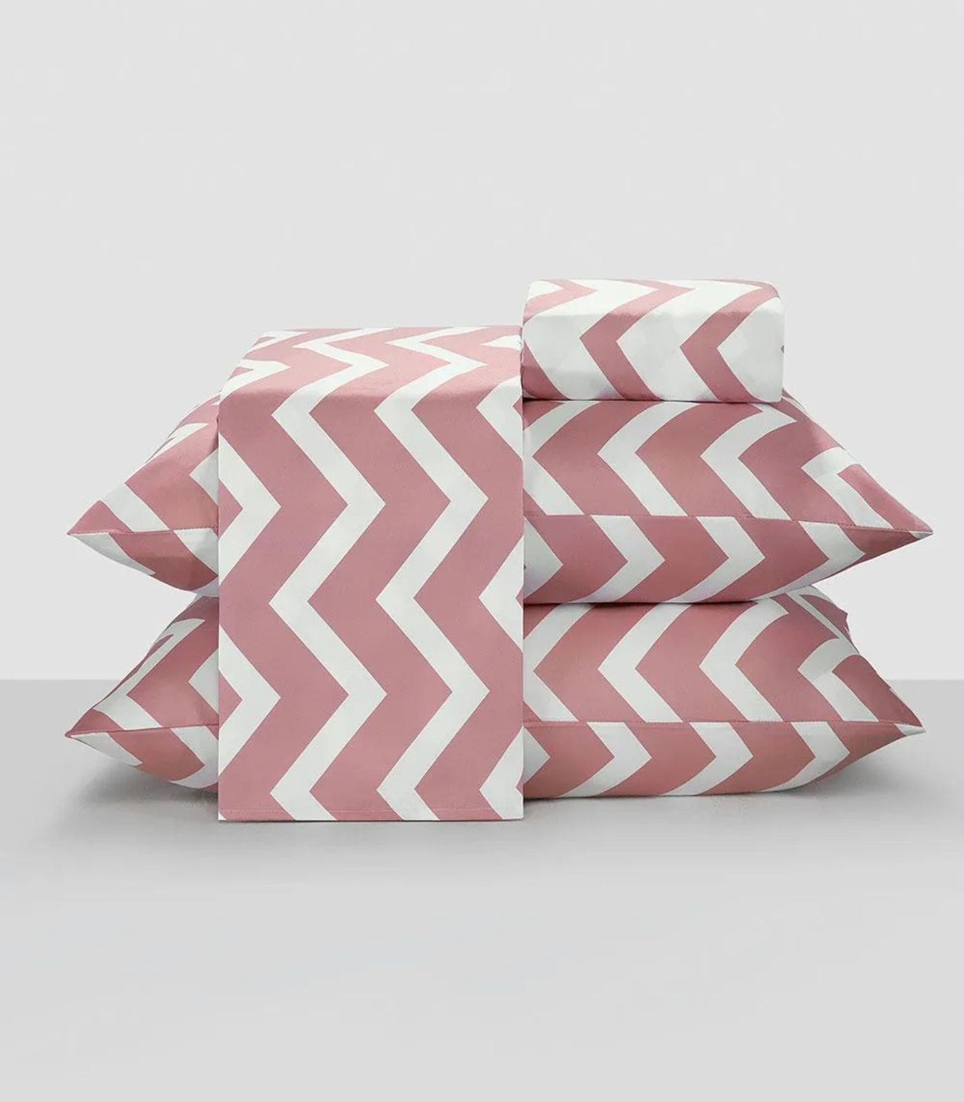 Jogo De Cama Chevron solteiro Lar E Lazer Rosa - Imagem 3