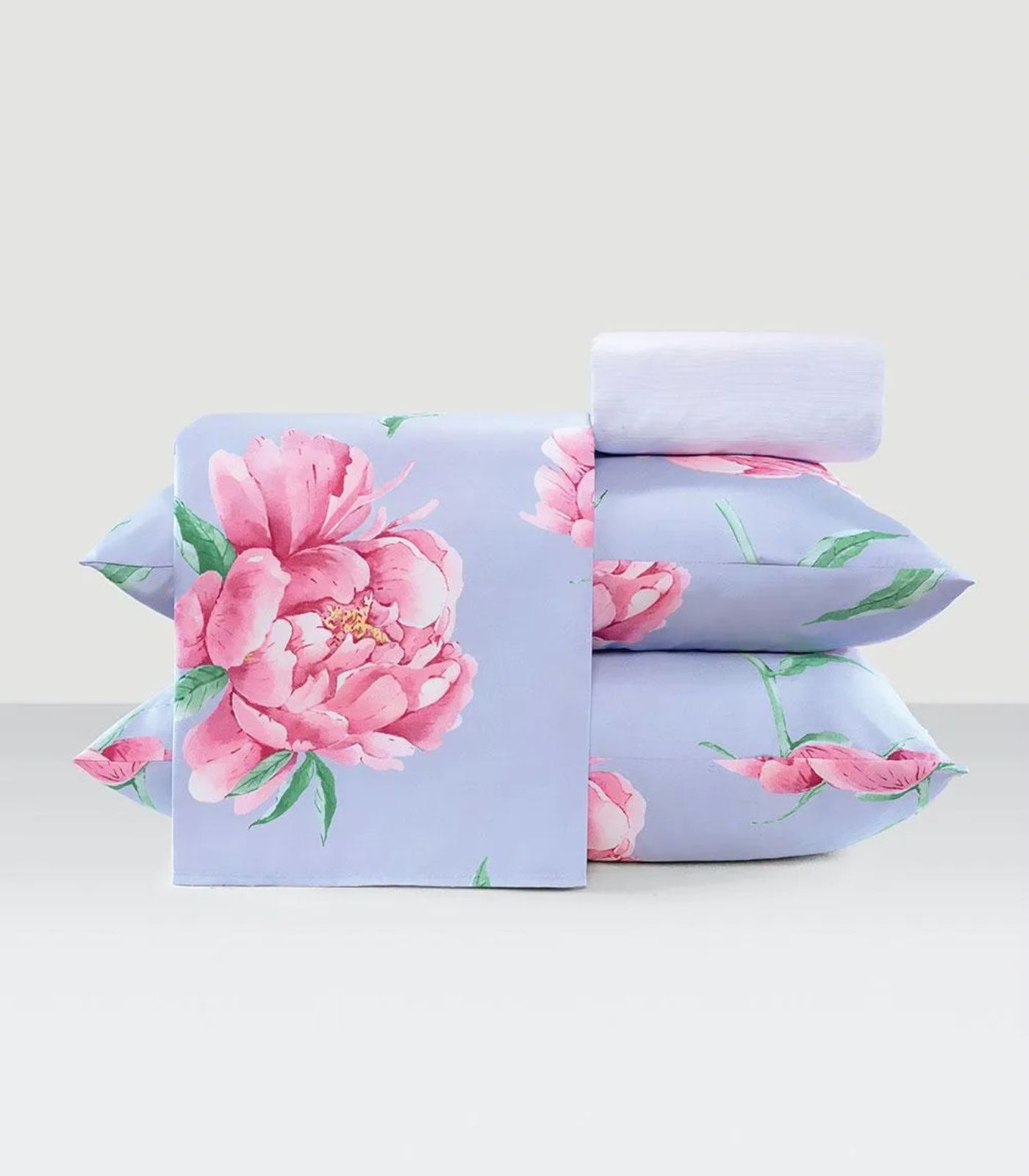Jogo De Cama Casal Floral 200 Fios Lar E Lazer Azul
