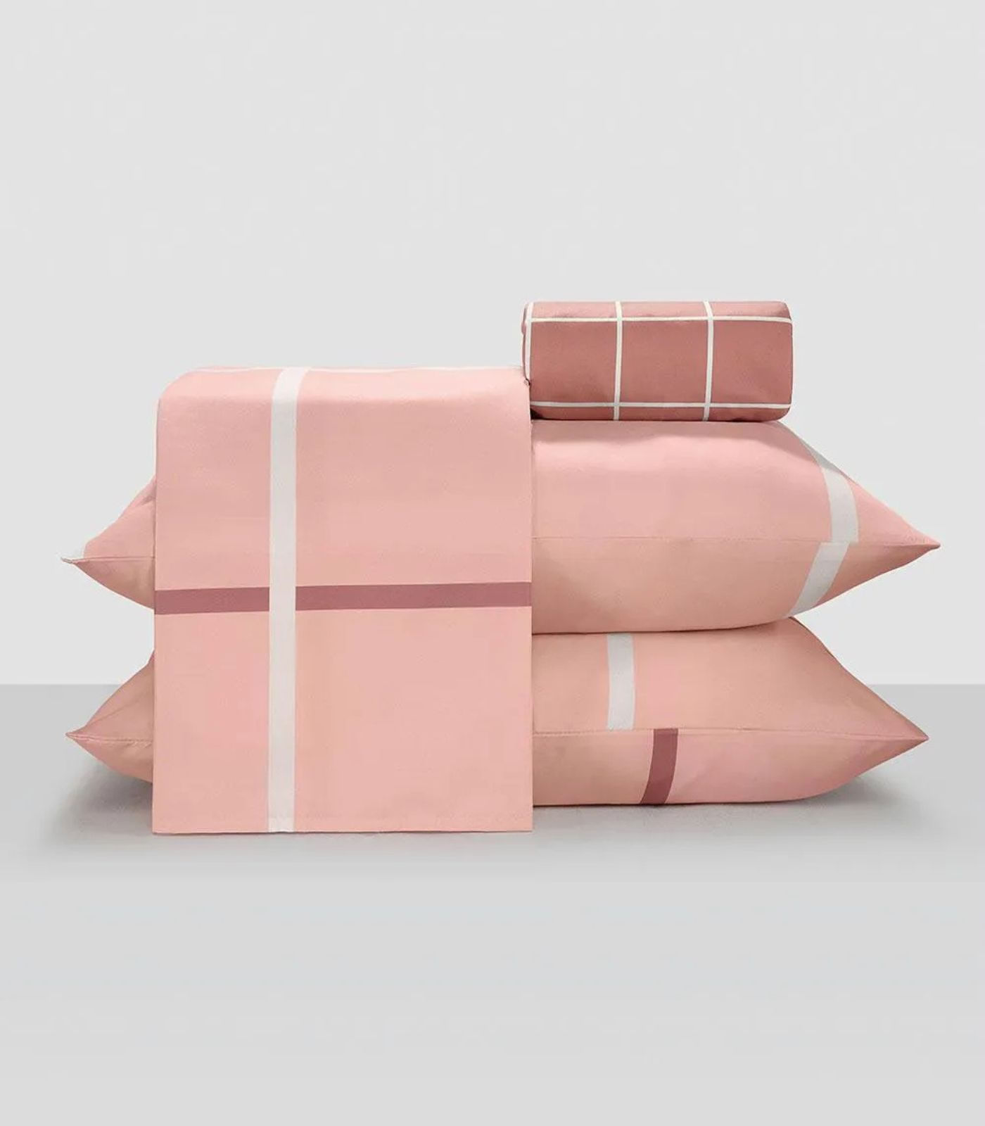 Jogo De Cama Casal 4 Peças Lar E Lazer Rosa