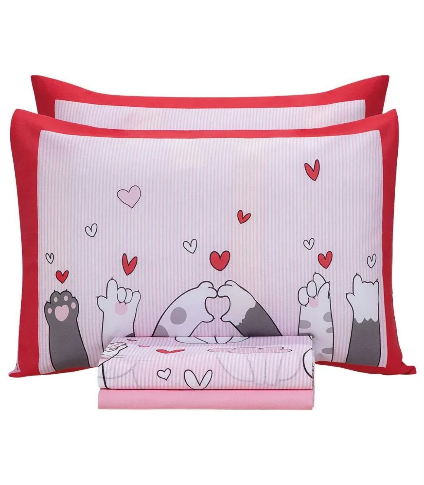 Jogo De Cama Casal Gatinhos 150 Fios Lar E Lazer Rosa