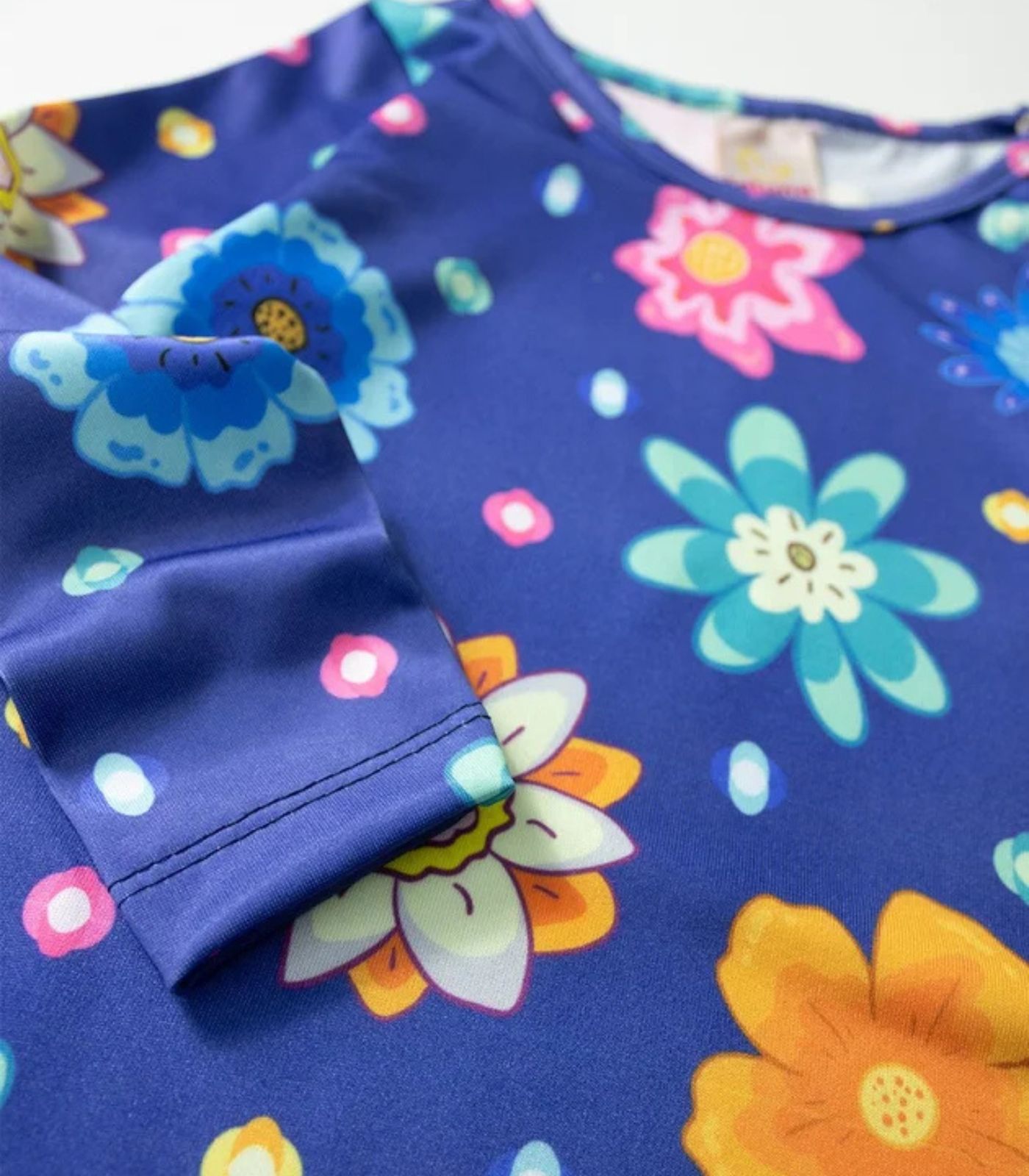 Vestido Infantil Manga Longa Em Suplex Laluna Azul - Imagem 2