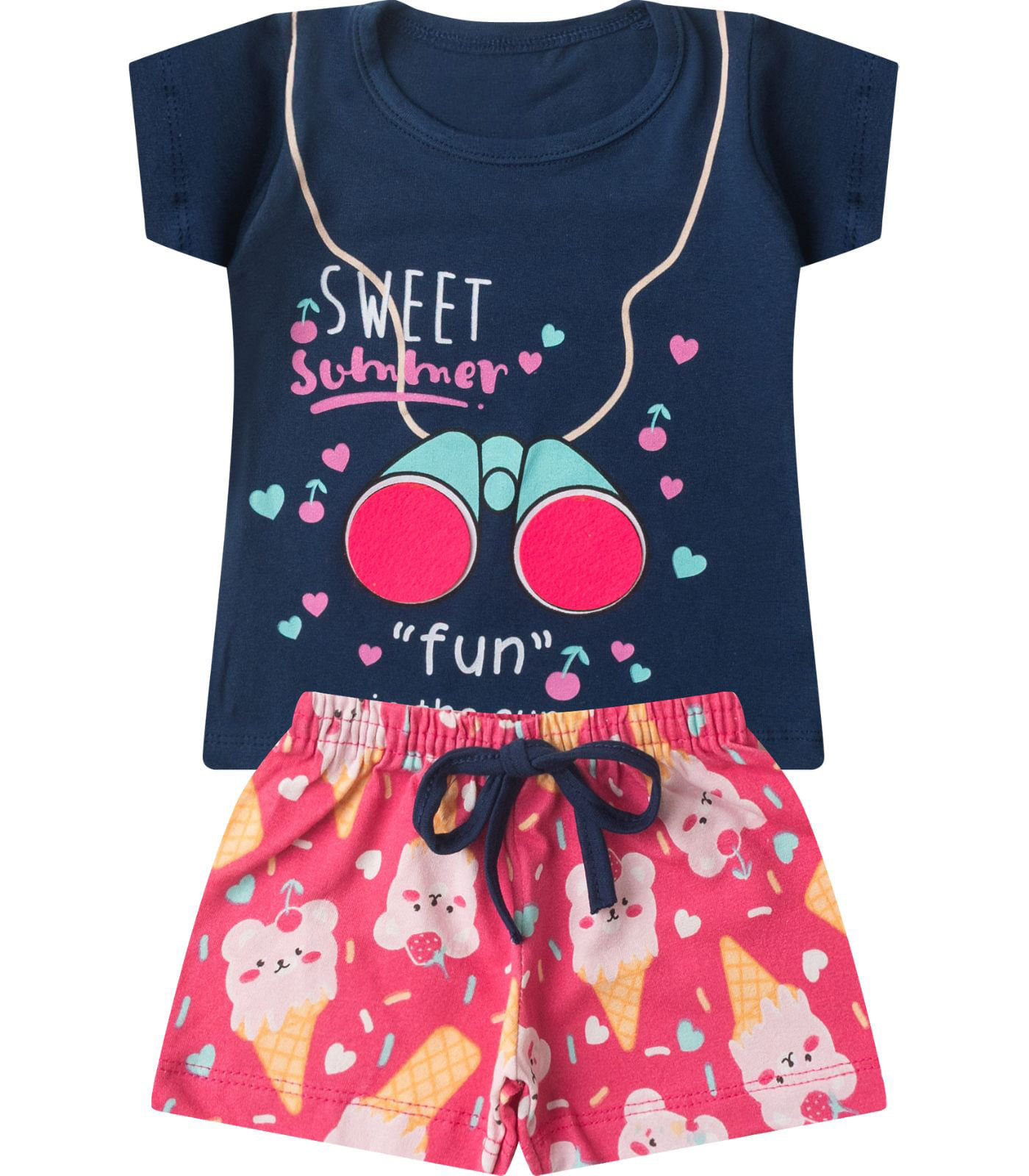 Conjunto Infantil Menina Curto Interativo Select Azul - Imagem 3