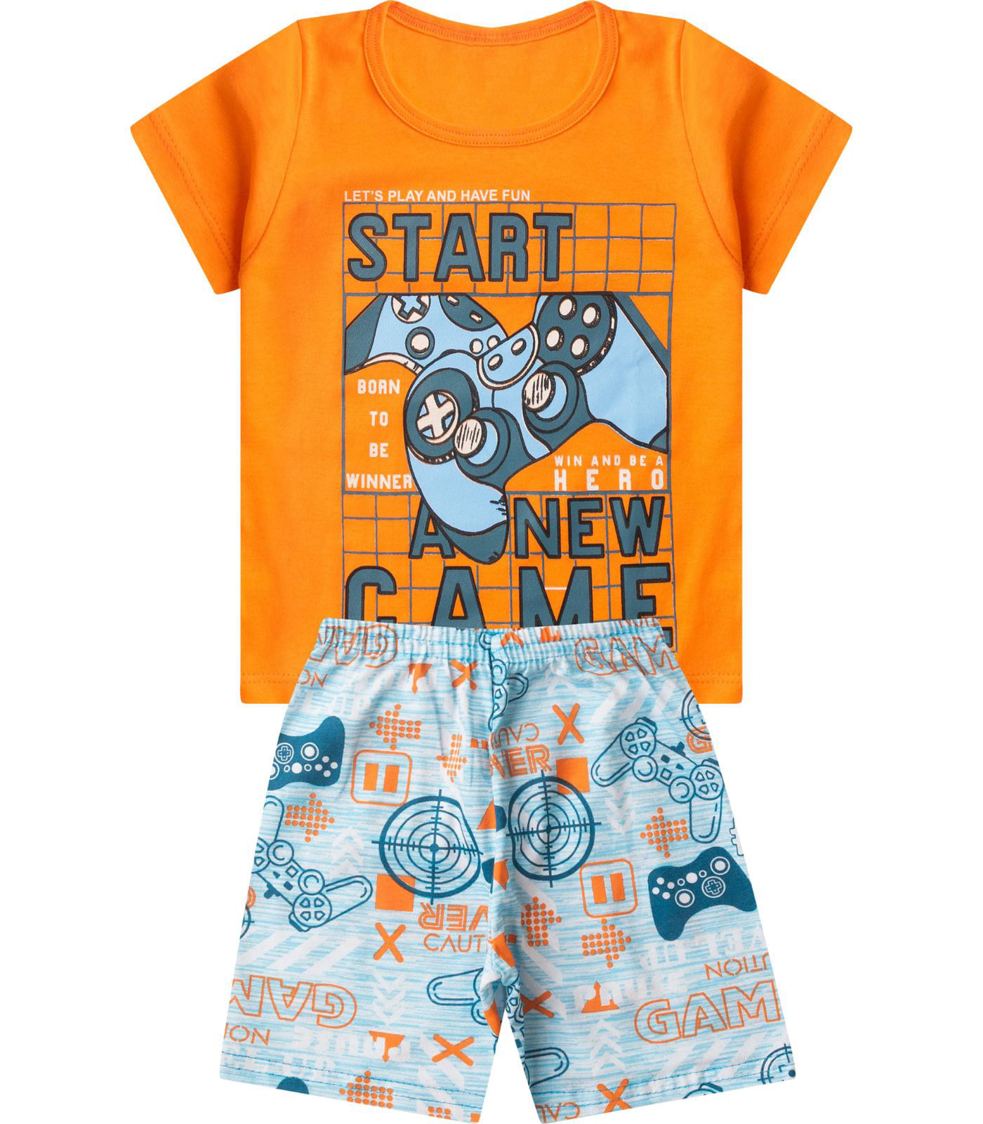 Pijama Infantil Masculino Brilha No Escuro Select Laranja