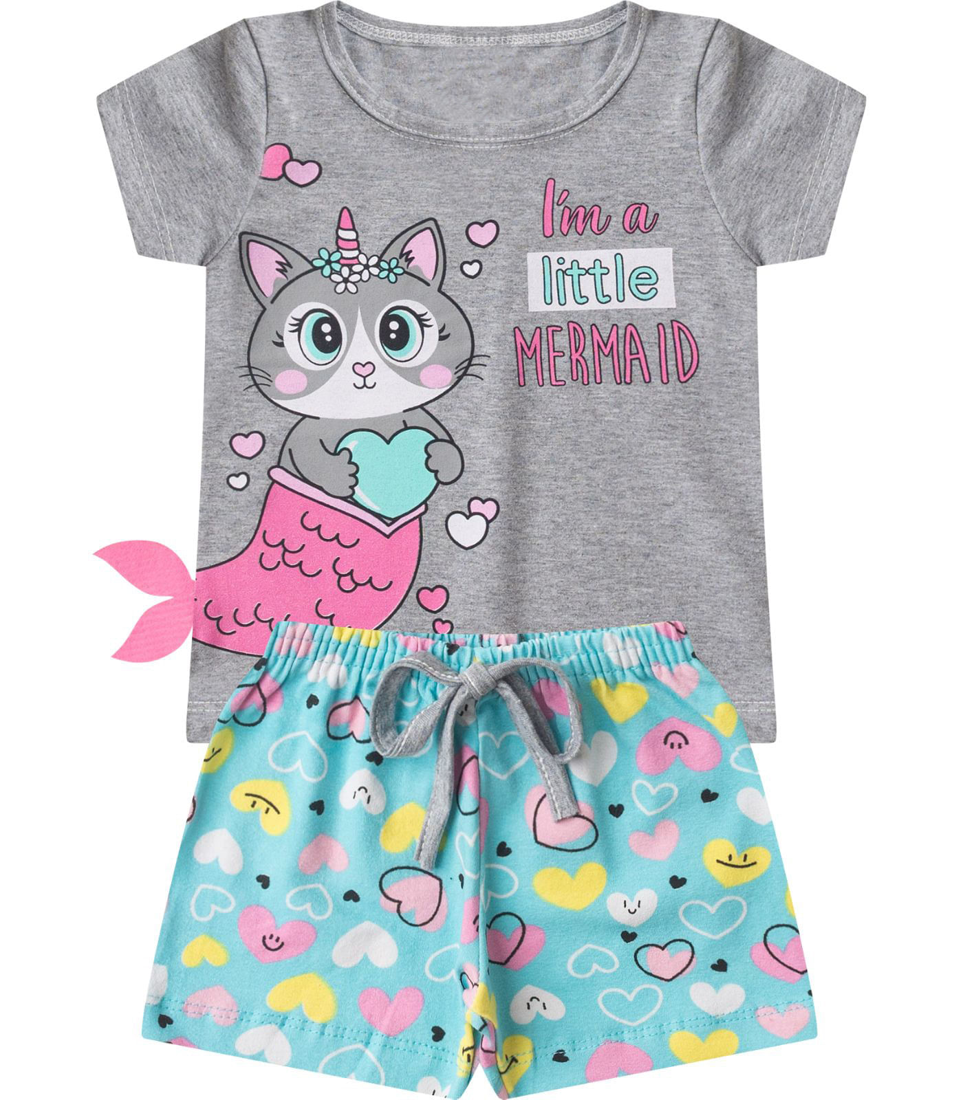 Conjunto Infantil Menina Curto Interativo Select Cinza - Imagem 2