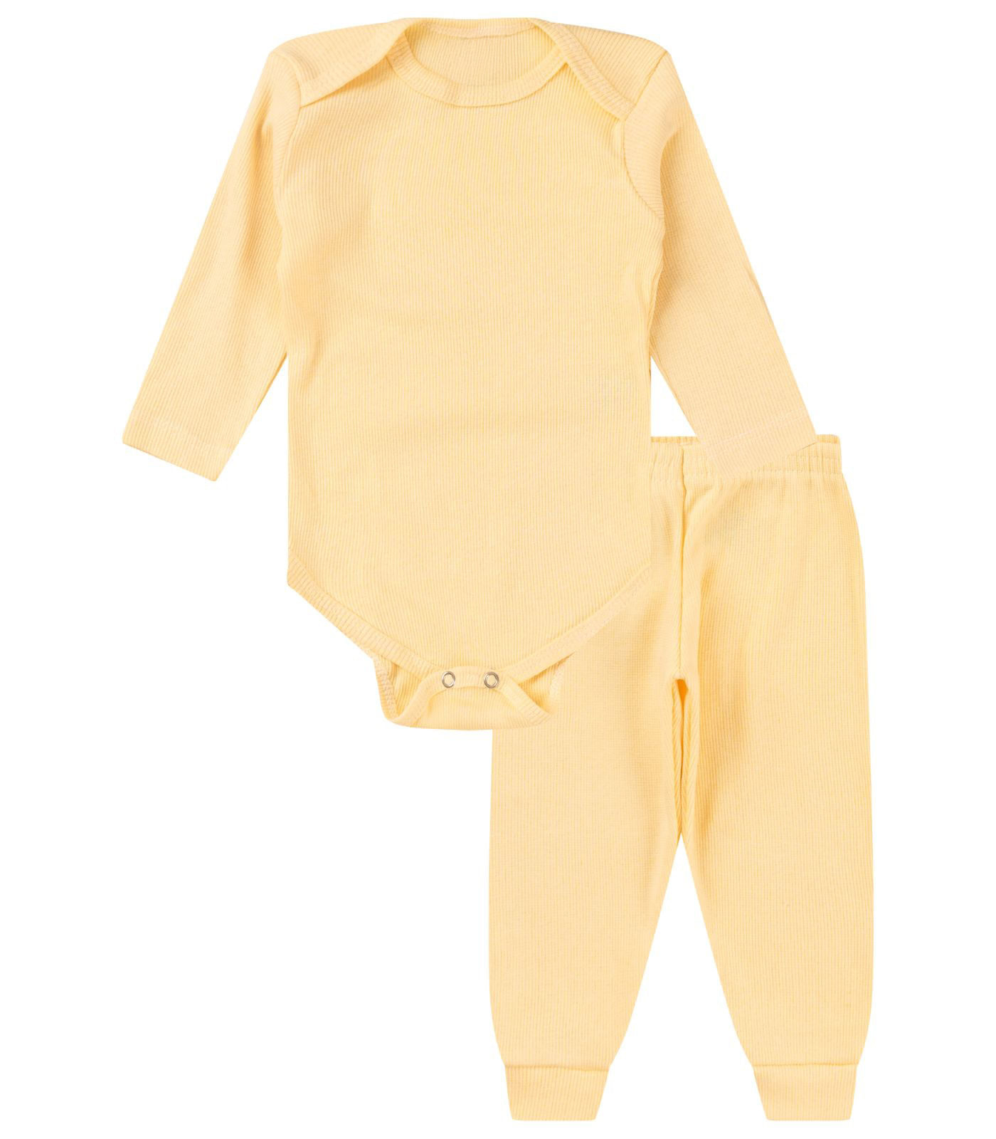 Kit Body Bebê Canelado 2 Peças Select Amarelo - Imagem 5