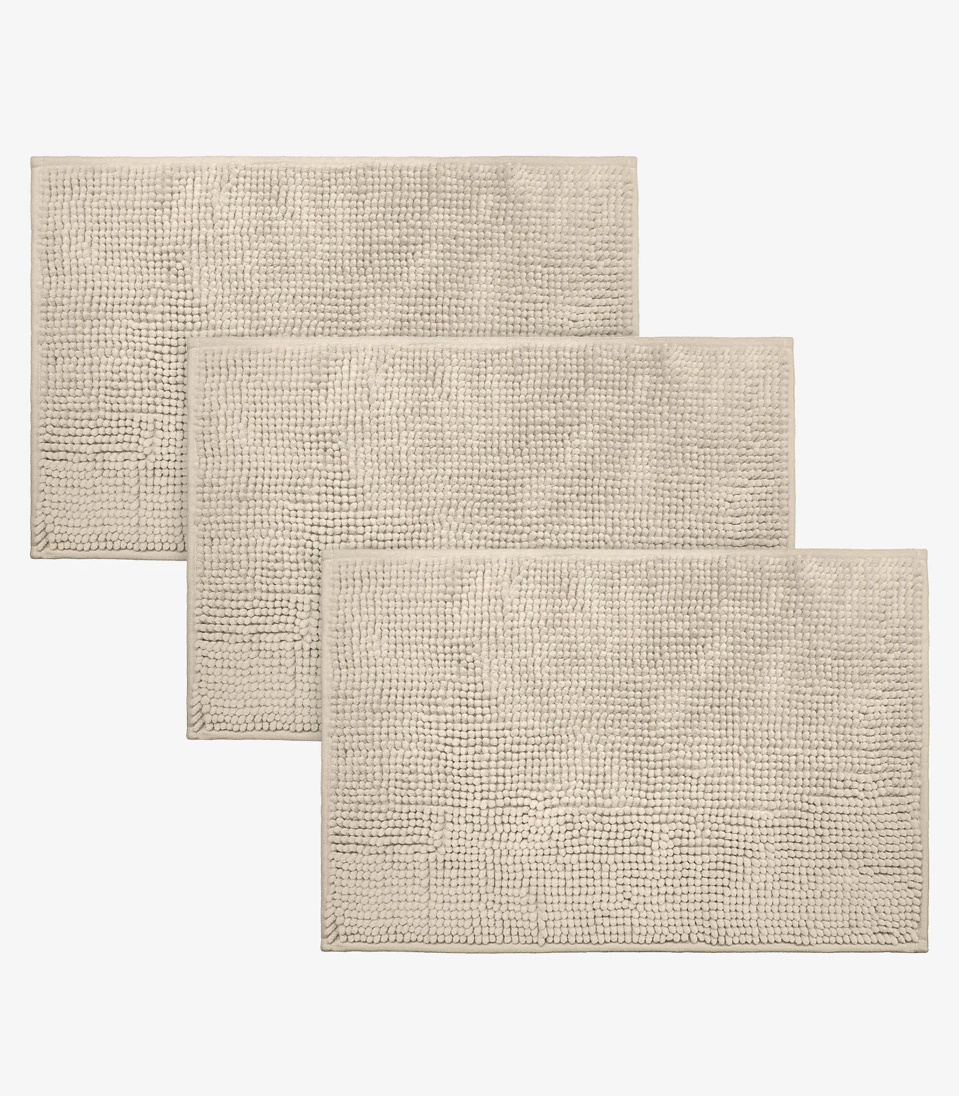 Kit 3 Tapetes Pipoca Bolinha Toque Macio RoviHome Bege