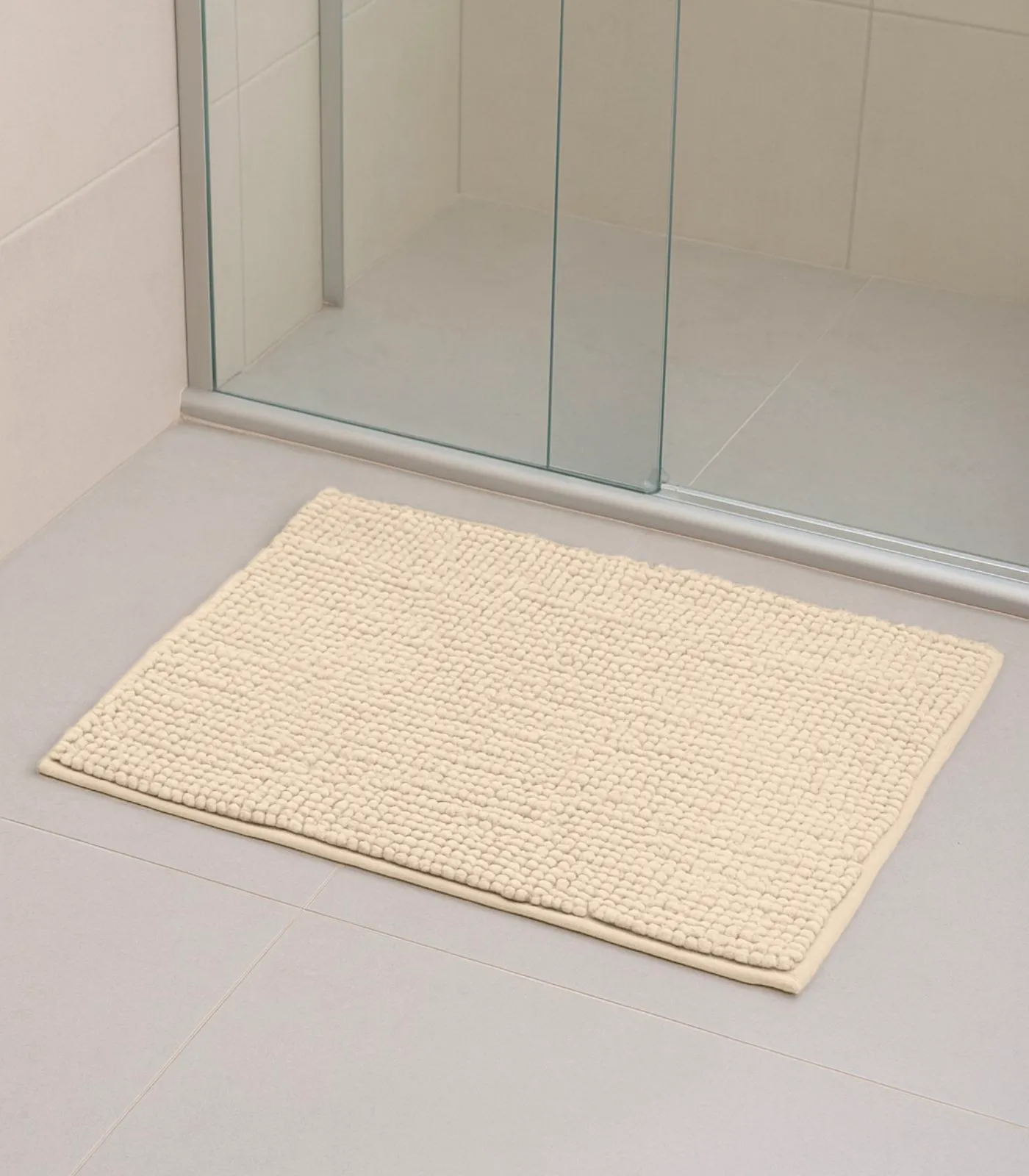 Kit 3 Tapetes Pipoca Bolinha Toque Macio RoviHome Bege - Imagem 2