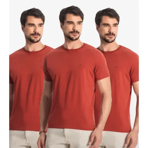 Kit 3 Camisetas Masculinas Básicas Select Laranja