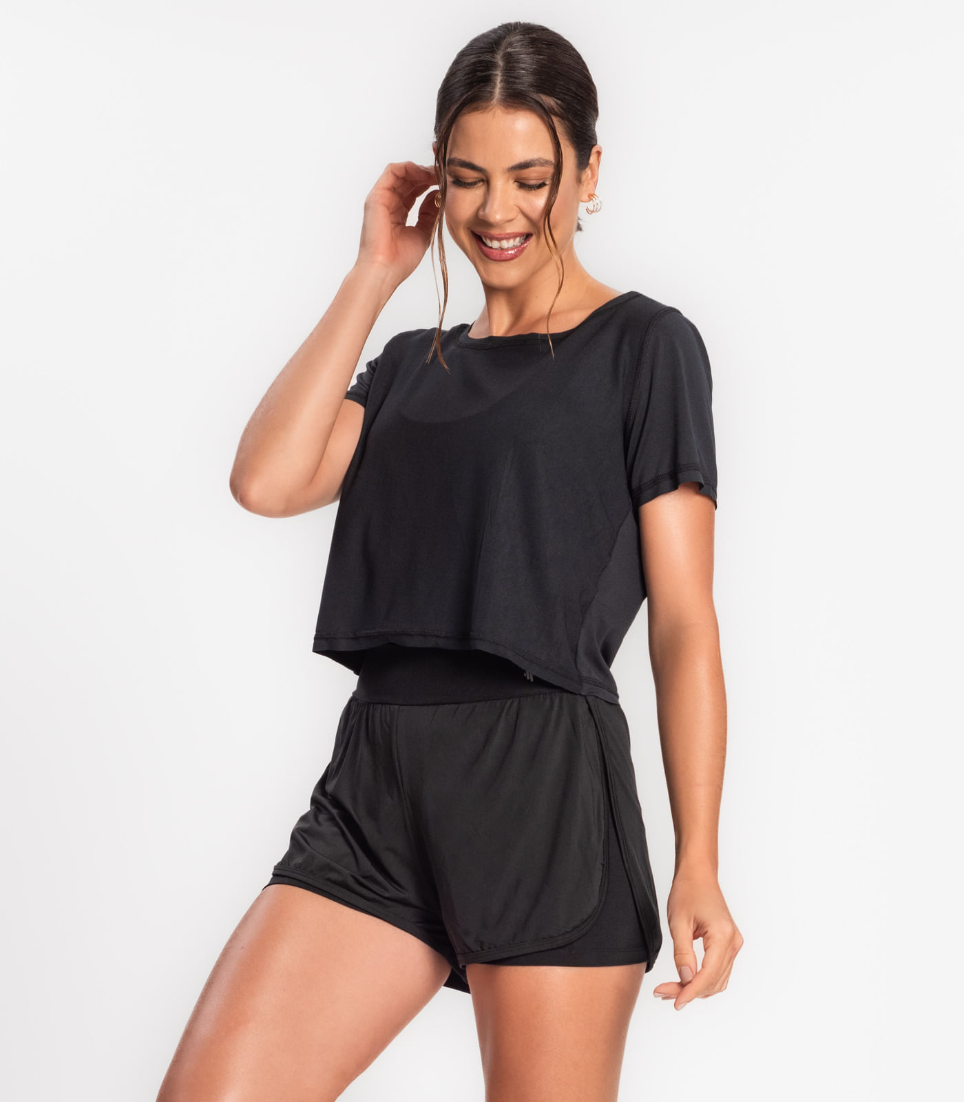 Blusa Feminina Dry Fit Para Academia FTK Preto - Imagem 13