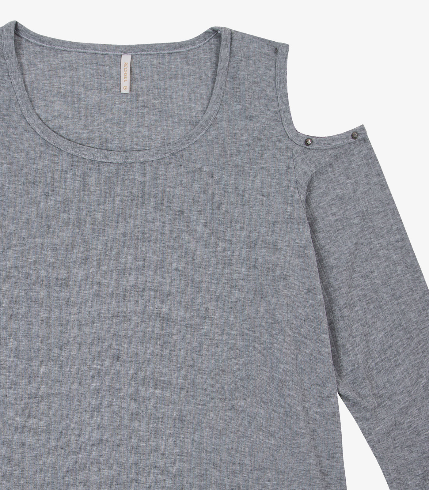 Blusa Feminina Plus Size Ribana Canelada RechSul Cinza - Imagem 20