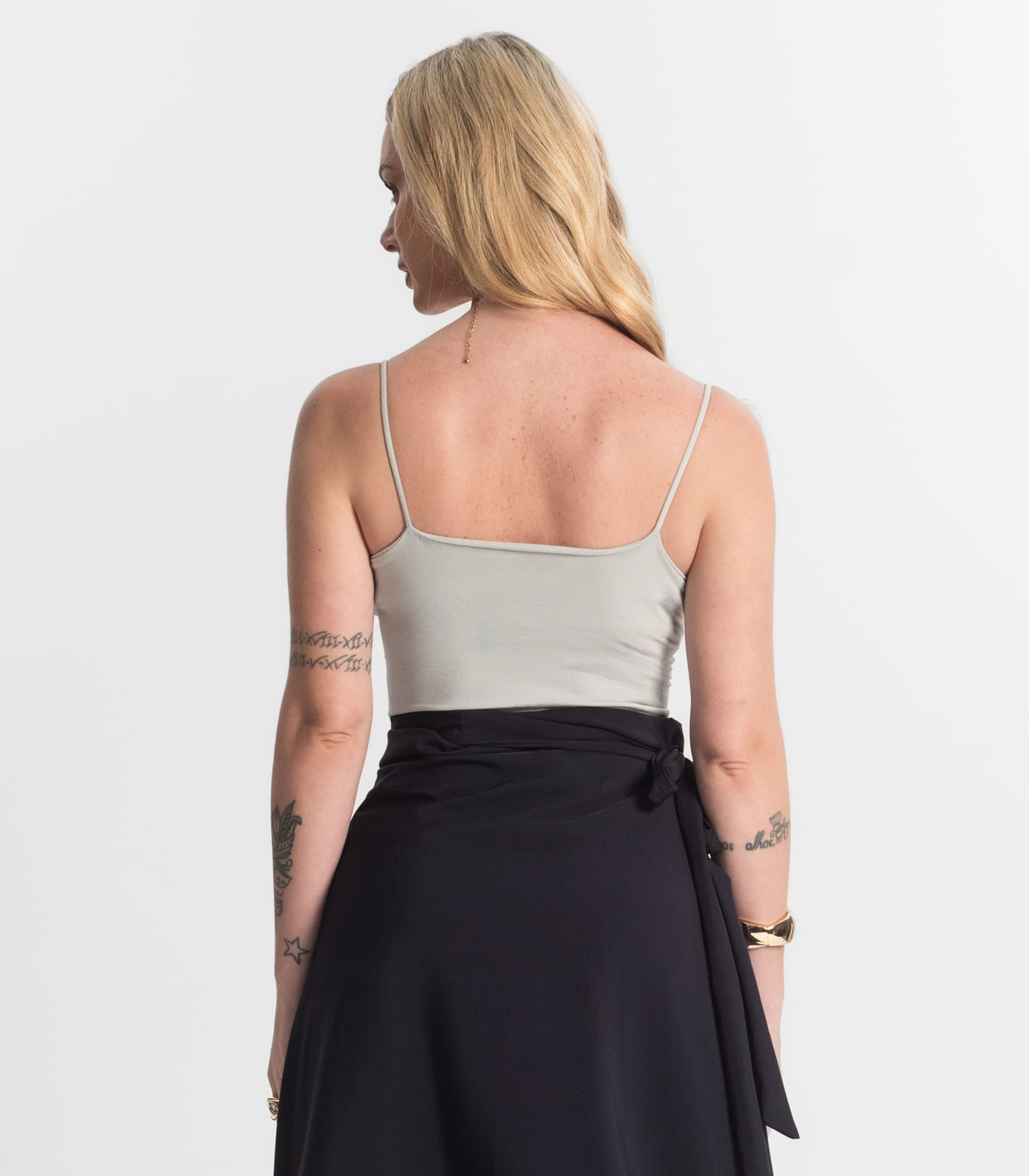 Blusa Feminina De Alça Poliamida Style Box Cinza - Imagem 11