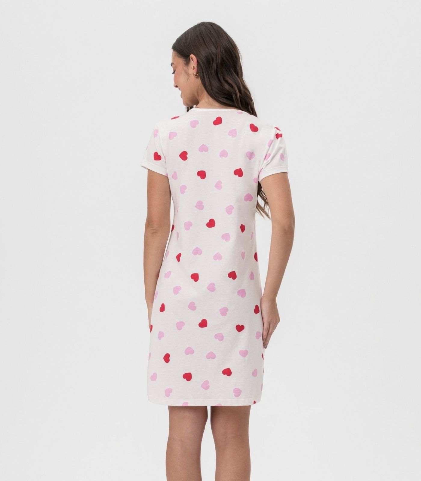 Camisola Feminina Corações Mensageira Da Paz Branco - Imagem 3