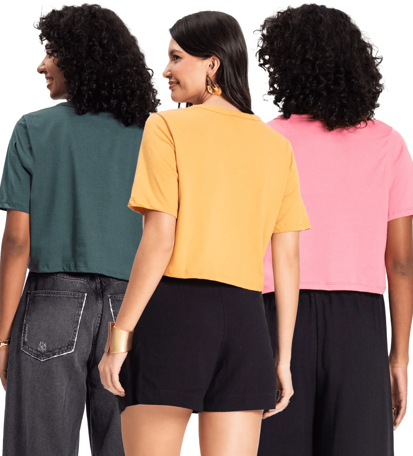 Kit 3 Blusas Cropped Lisas Select Sortidas - Imagem 12