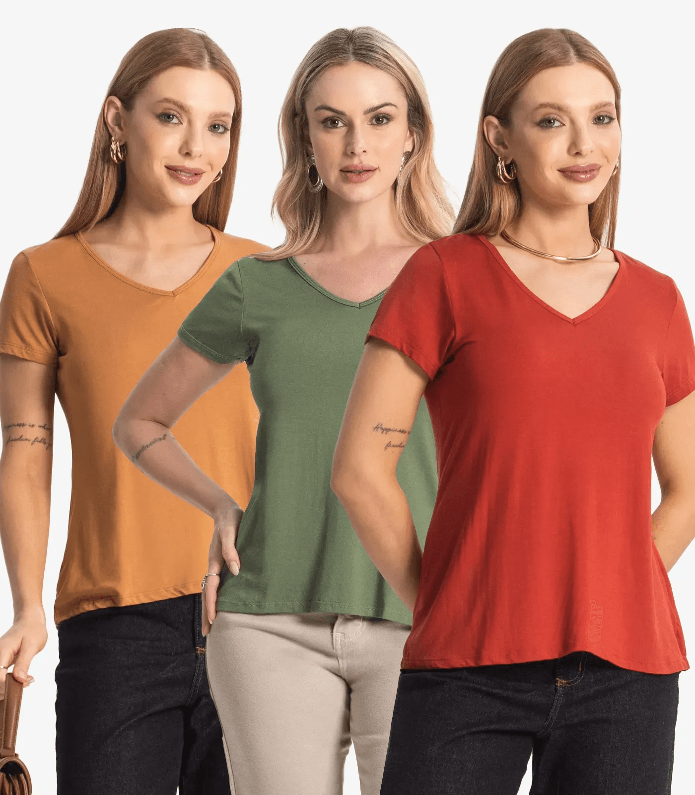 Kit 3 Blusas Femininas Básicas Select Sortidas - Imagem 7