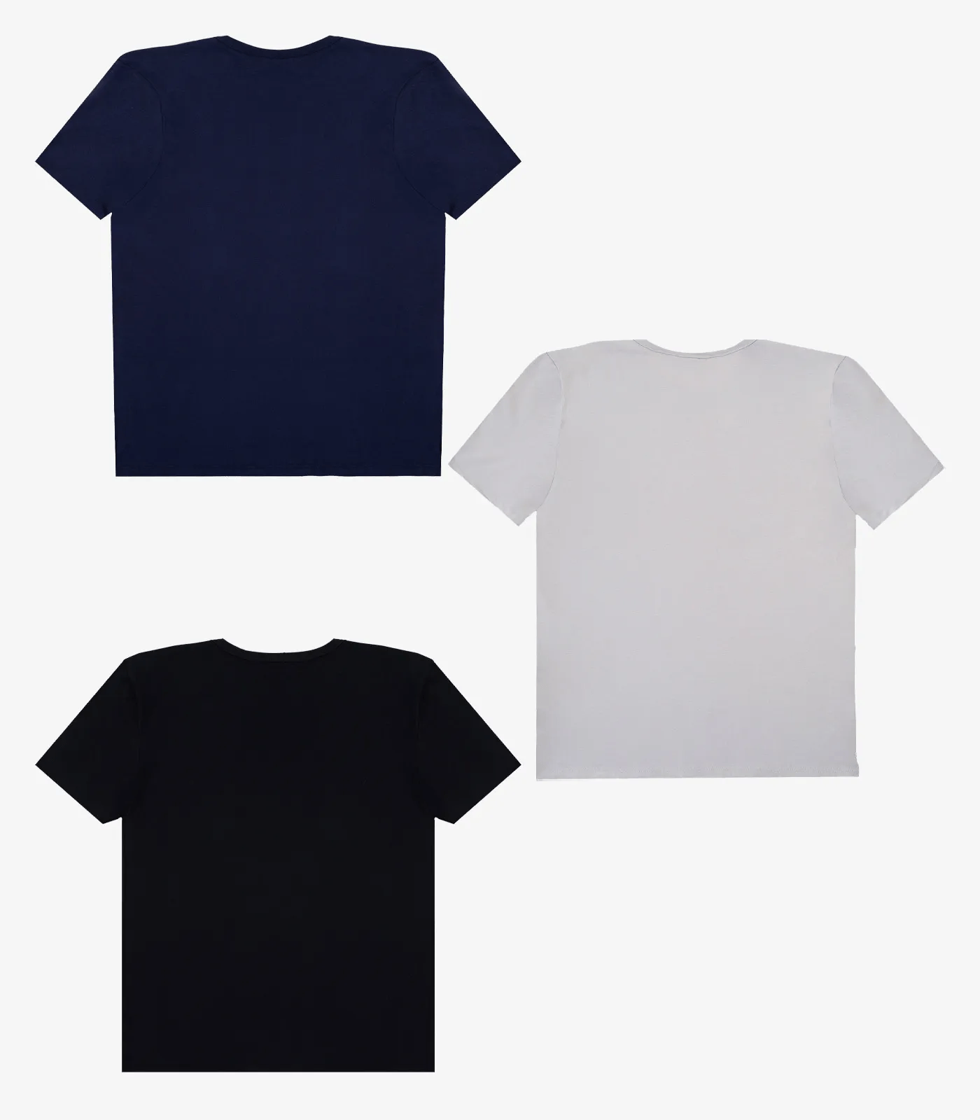 Kit 3 Camisetas Adulto Masculino em Meia Malha Rovitex Sortido - Imagem 2