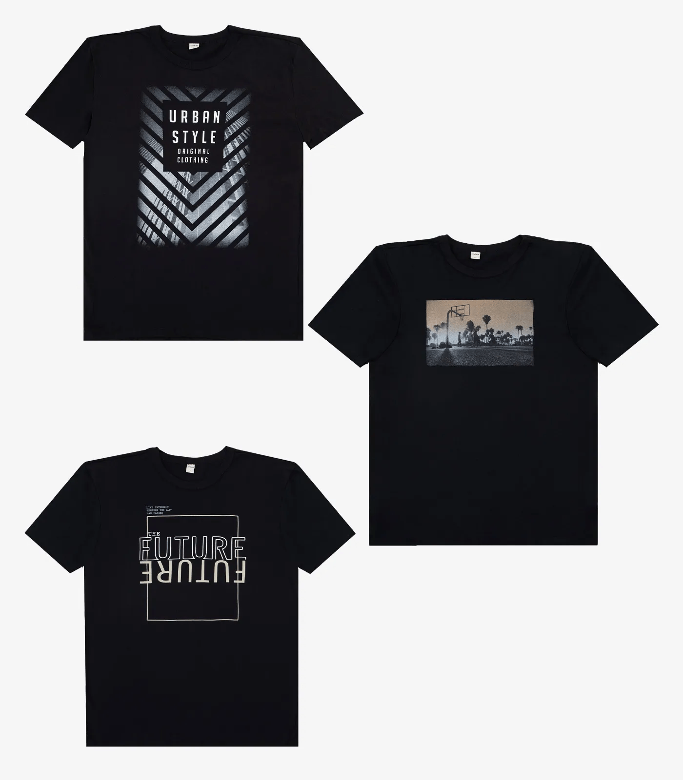 Kit 3 Camisetas Adulto Masculino em Meia Malha Rovitex Sortido - Imagem 5