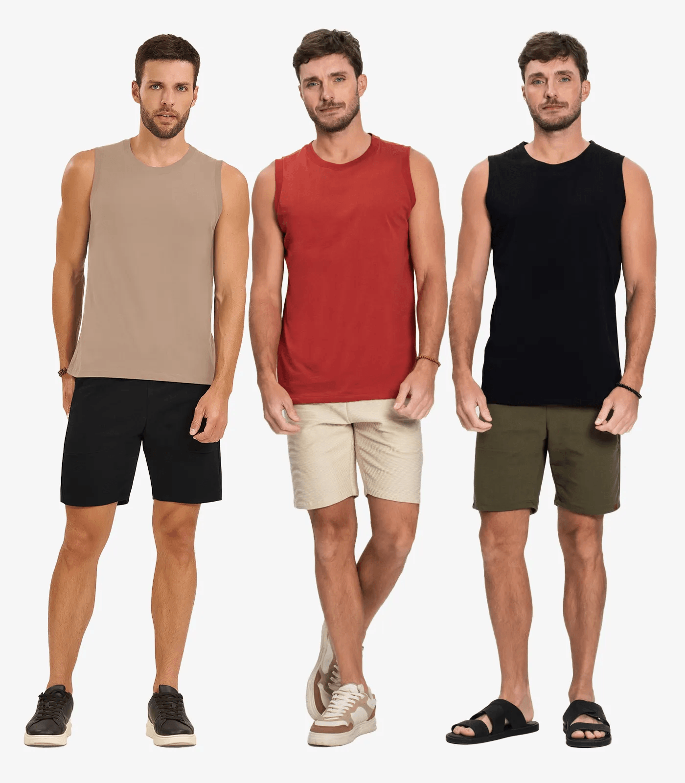 Kit 3 Regatas Masculinas Básicos Meia Malha Diametro Sortido - Imagem 2