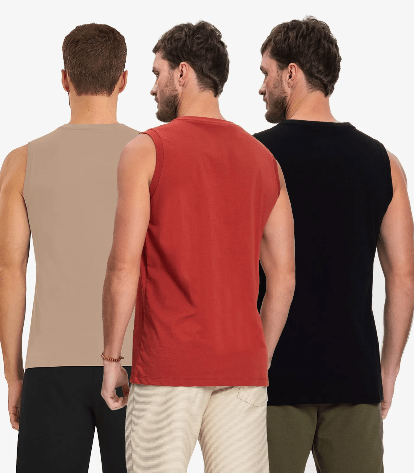 Kit 3 Regatas Masculinas Básicos Meia Malha Diametro Sortido - Imagem 3