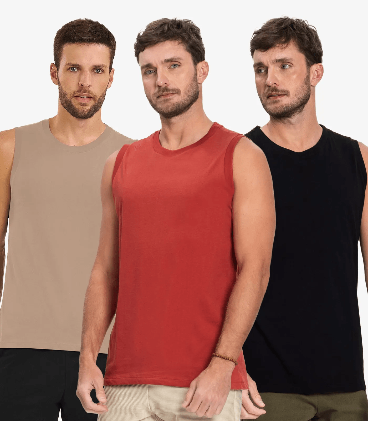 Kit 3 Regatas Masculinas Básicos Meia Malha Diametro Sortido - Imagem 7