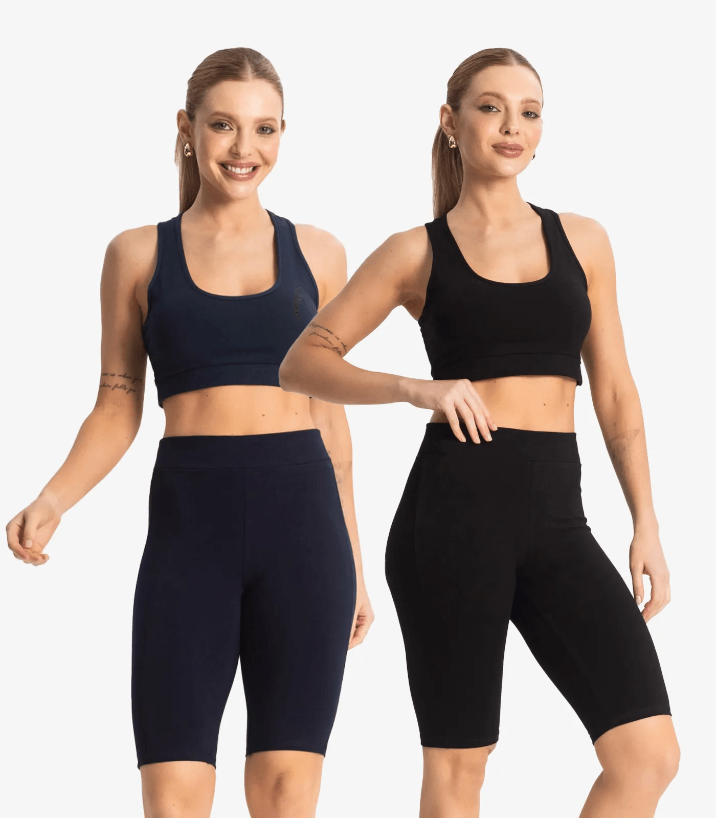 Kit 2 Bermudas Ciclista Feminina em Cotton Pesado Select Sortido