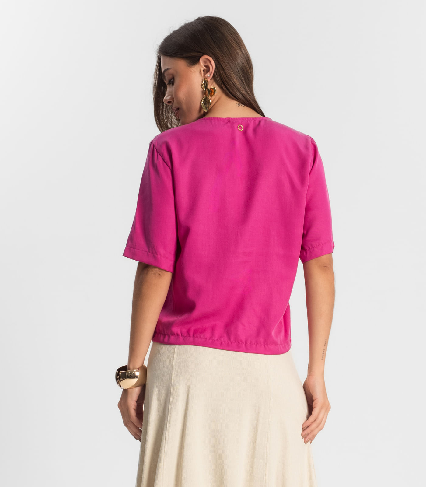 Blusa Feminina Manga Curta Endless Rosa - Imagem 3