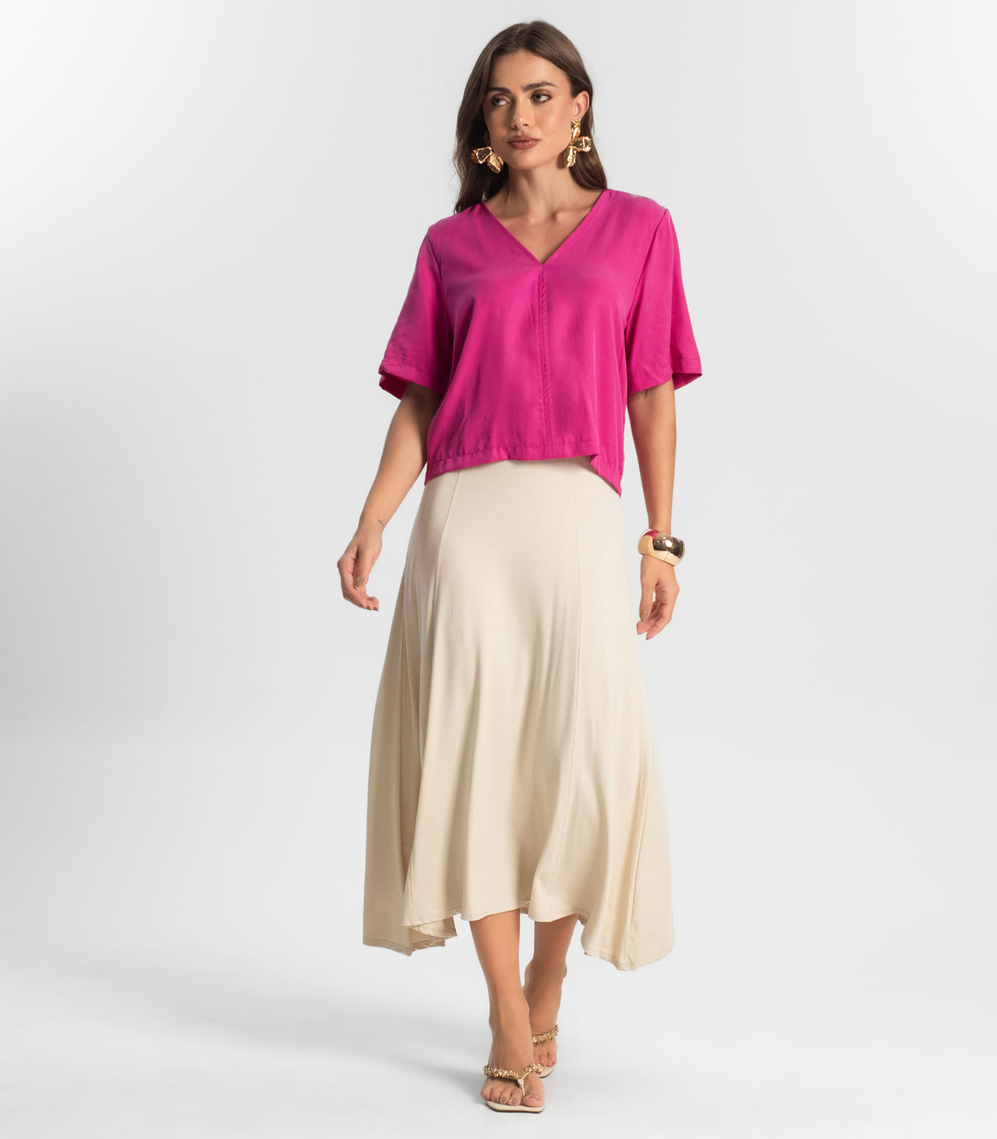 Blusa Feminina Manga Curta Endless Rosa - Imagem 4