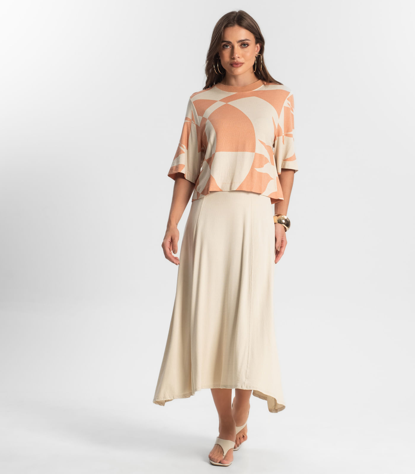 Blusa Feminina Manga Curta Endless Marrom - Imagem 4