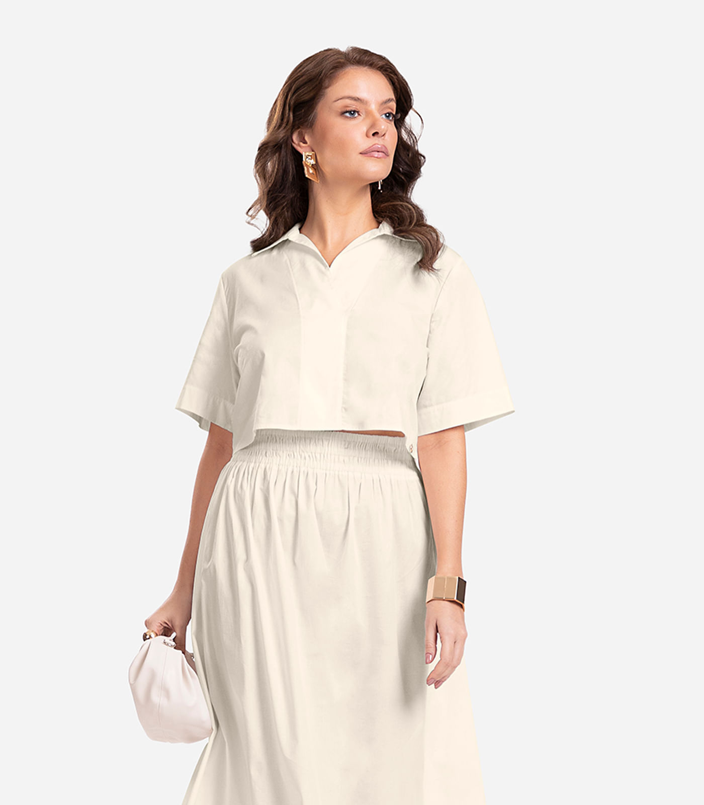 Camisa Cropped Endless Bege