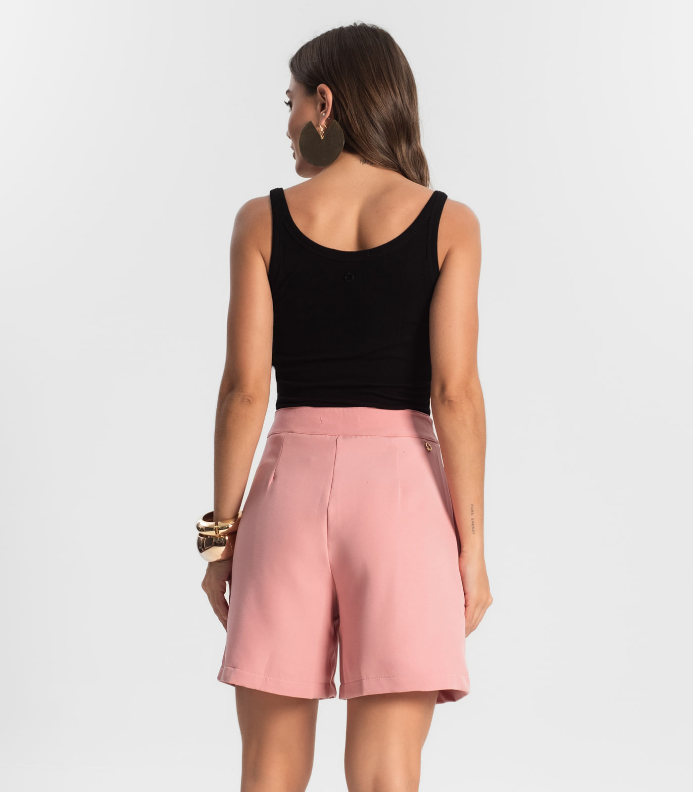 Bermuda Feminina Alfaiataria Endless Rosa - Imagem 3