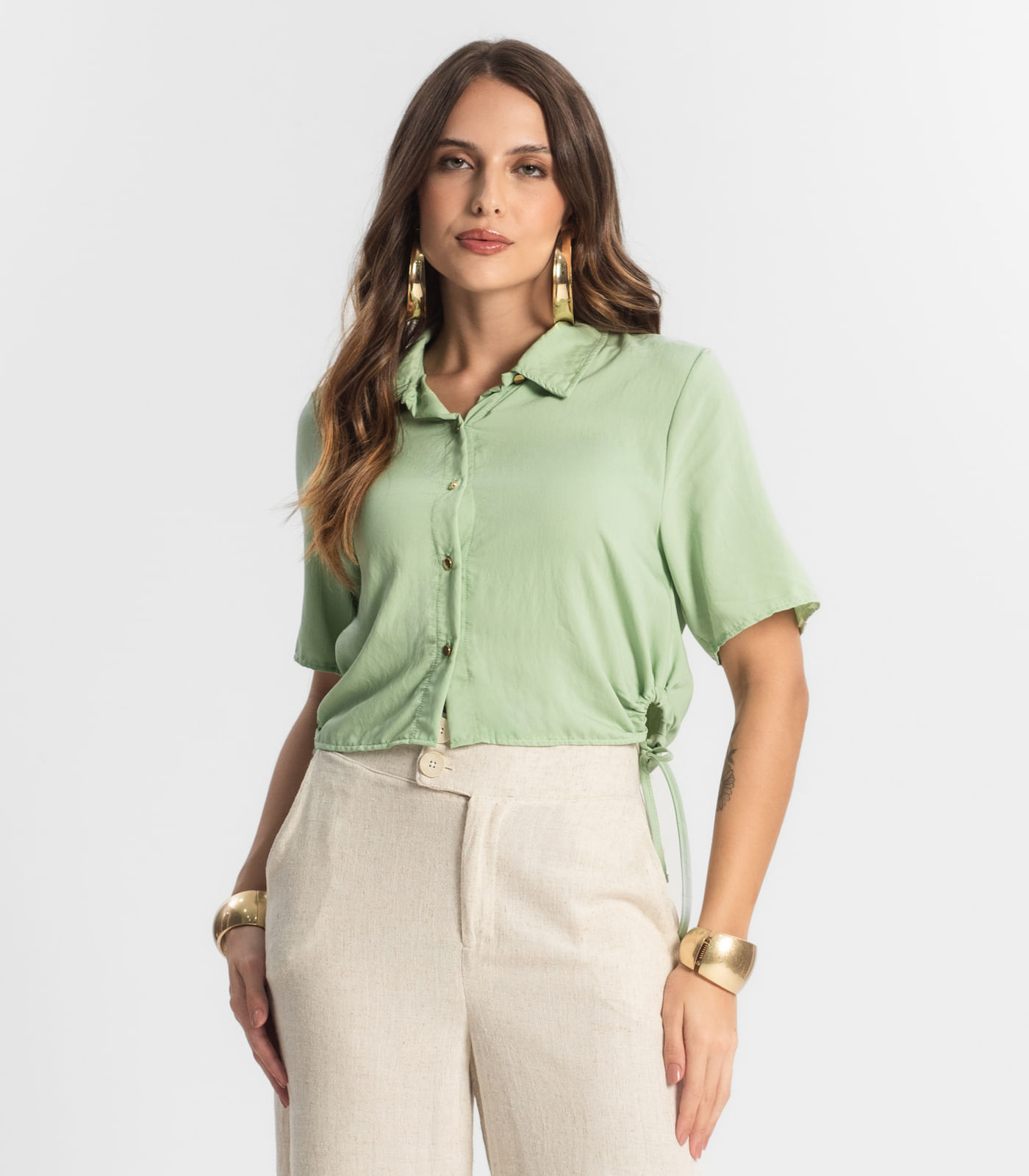 Camisa Feminina Gola Dupla Endless Verde