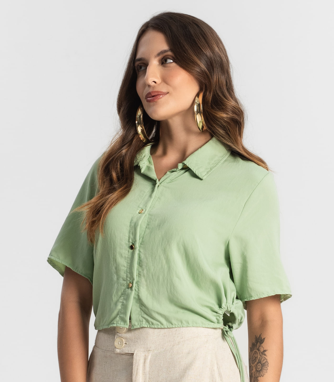 Camisa Feminina Gola Dupla Endless Verde - Imagem 2