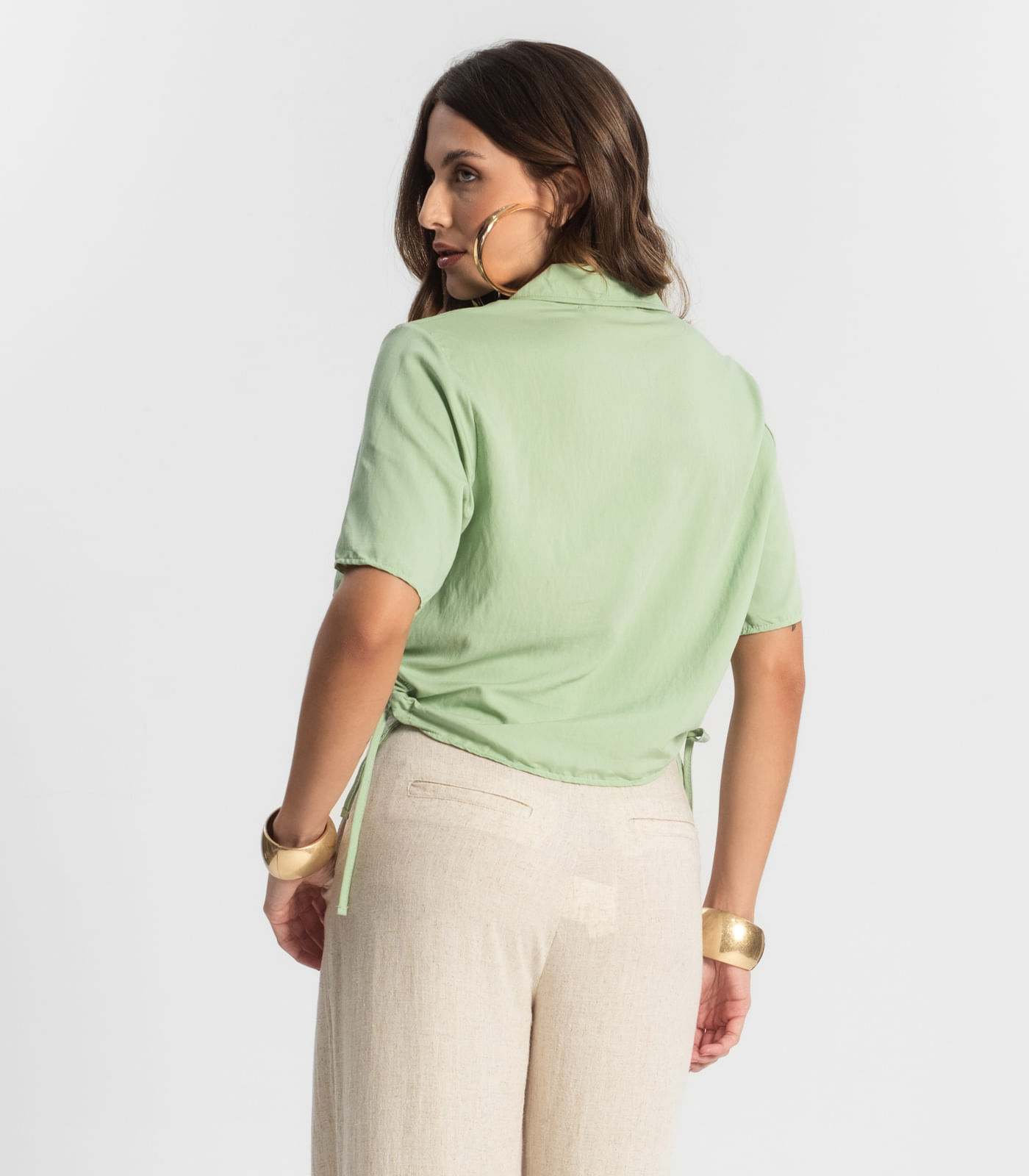 Camisa Feminina Gola Dupla Endless Verde - Imagem 3