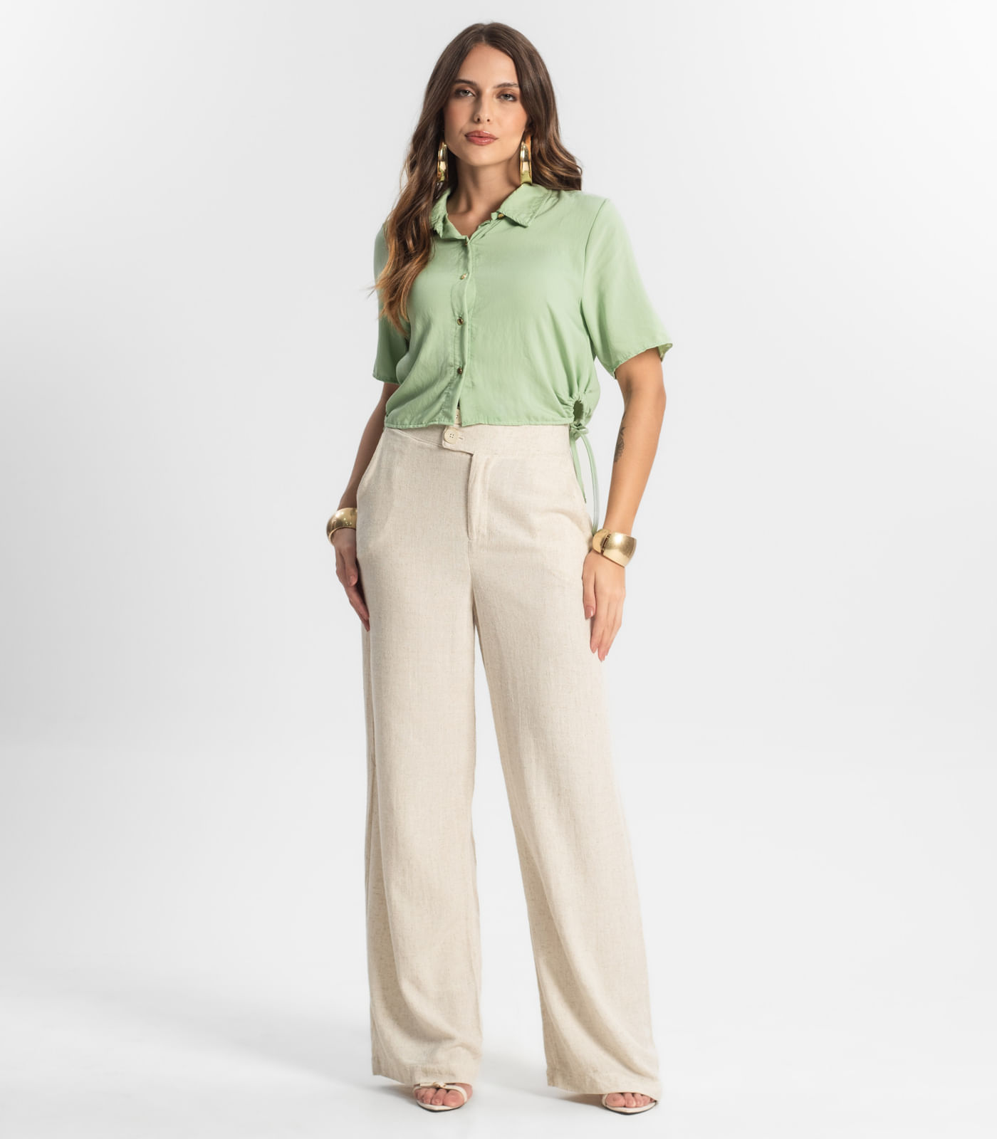 Camisa Feminina Gola Dupla Endless Verde - Imagem 4