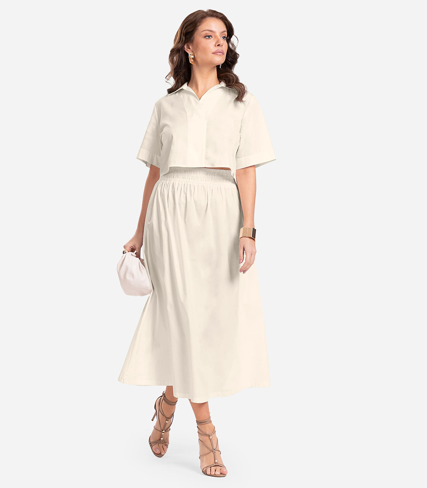 Saia Midi Endless Bege