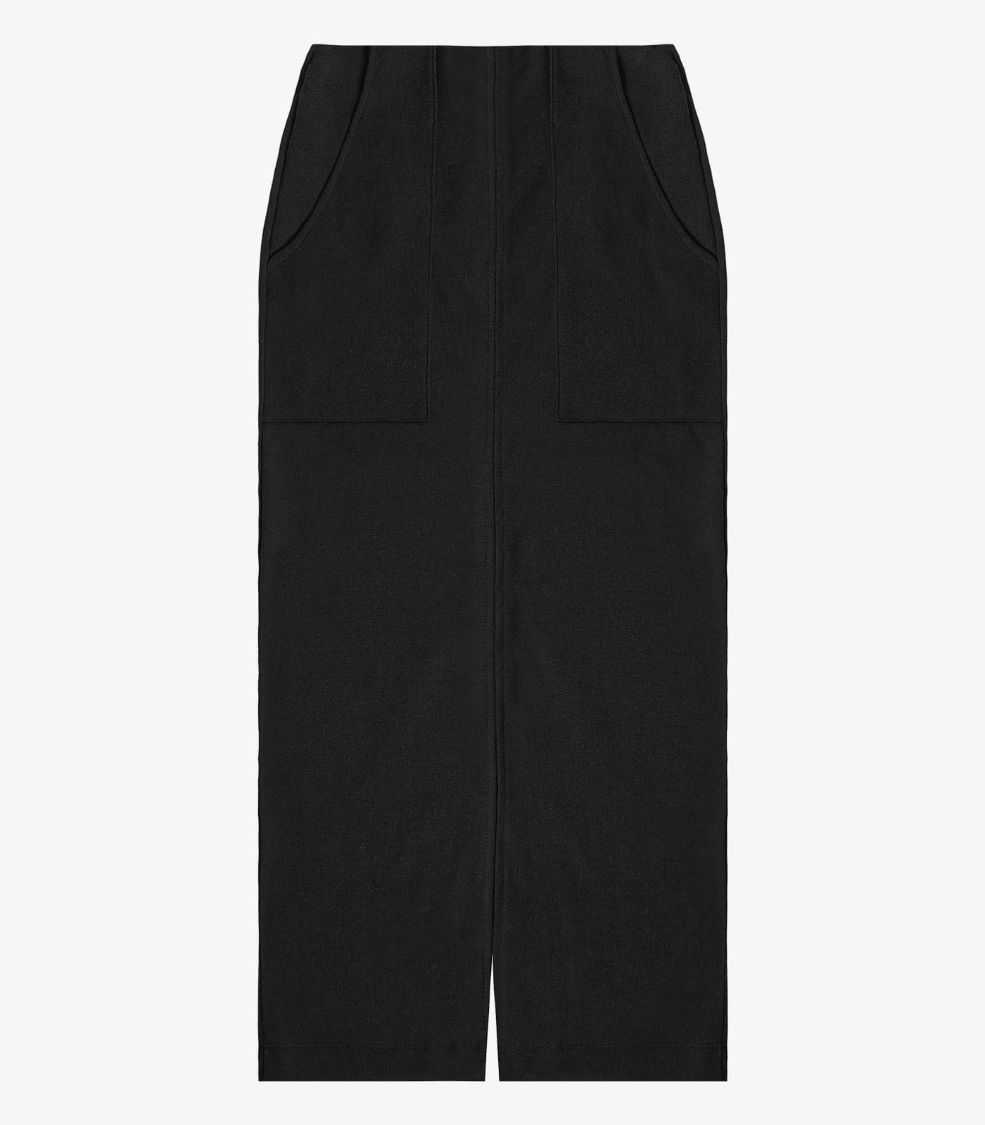 Saia Midi Com Bolso Endless Preto - Imagem 2